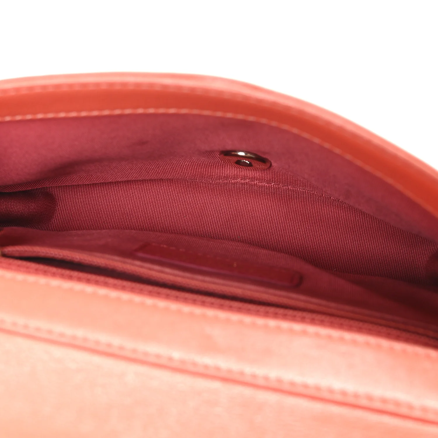 Shiny Sheepskin Quilted Vintage Mademoiselle Flap Coral Orange - Top Club