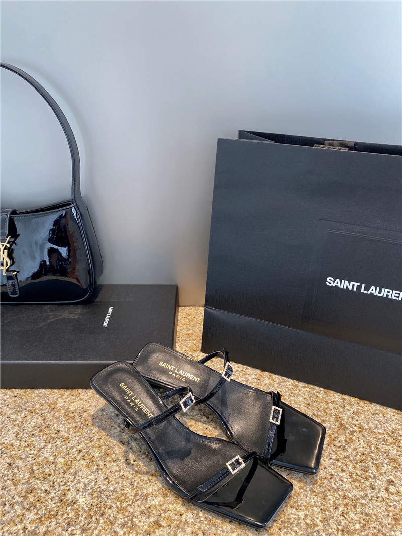 YSL new rhinestone buckle high-heeled sandals - Sneaker Replica Workshop