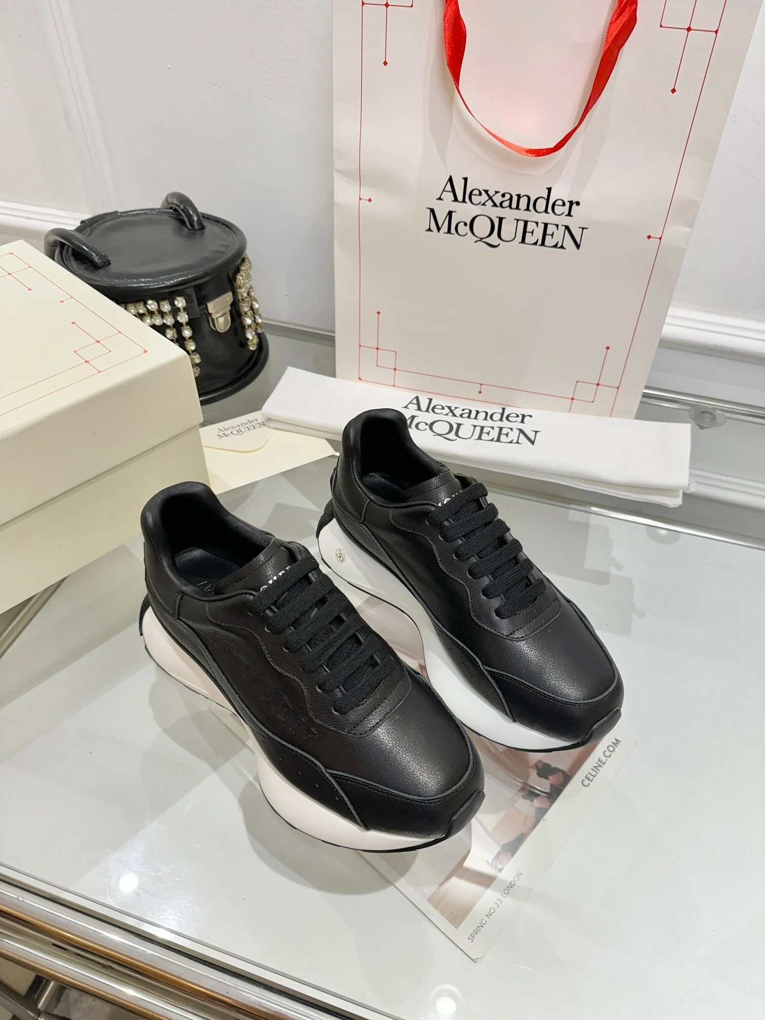 Alexander McQueen Unisex Oversized Sneakers With Metallic Heel Accents - Sneaker Replica Workshop