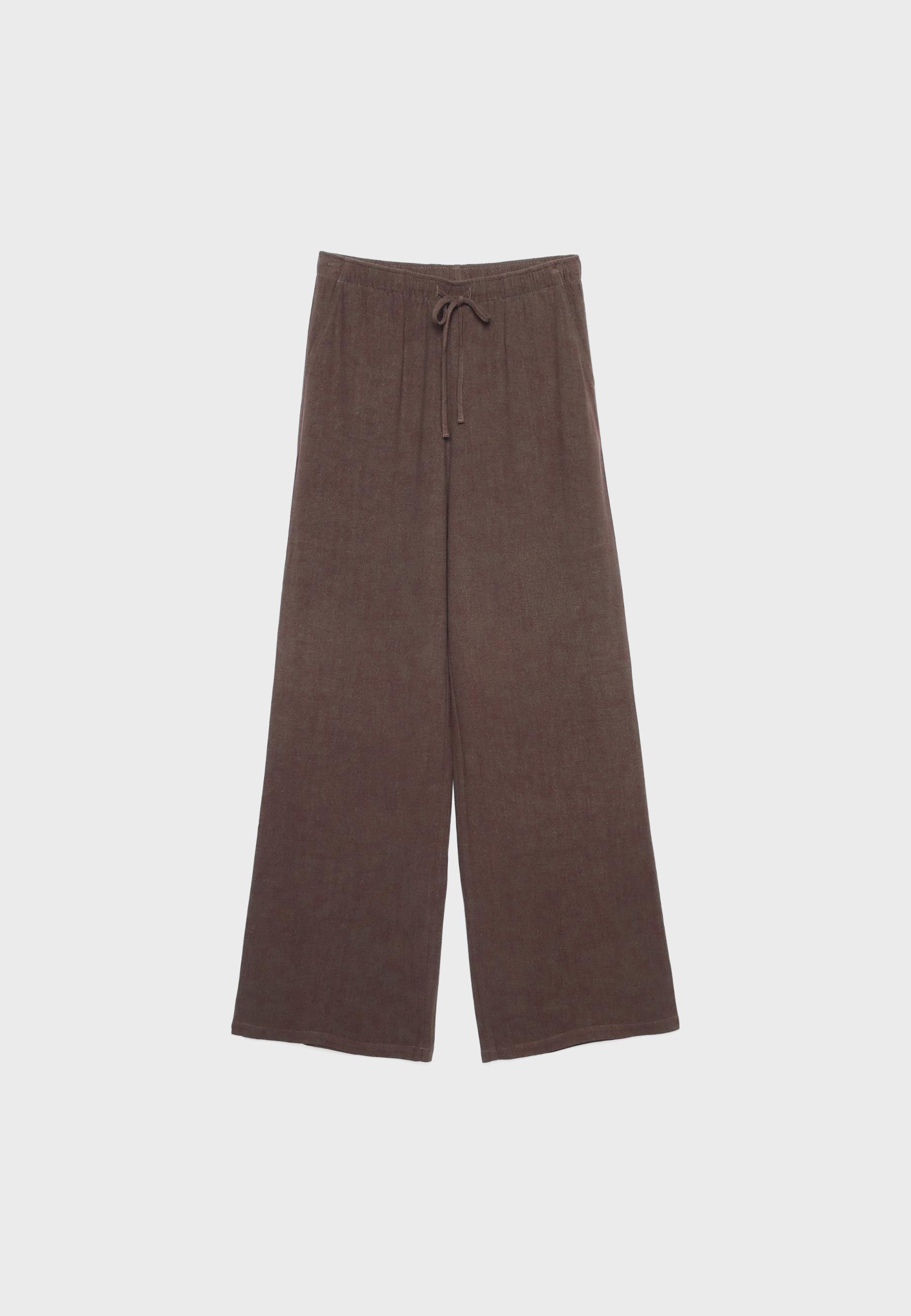 FLOWING LINEN-EFFECT TROUSERS