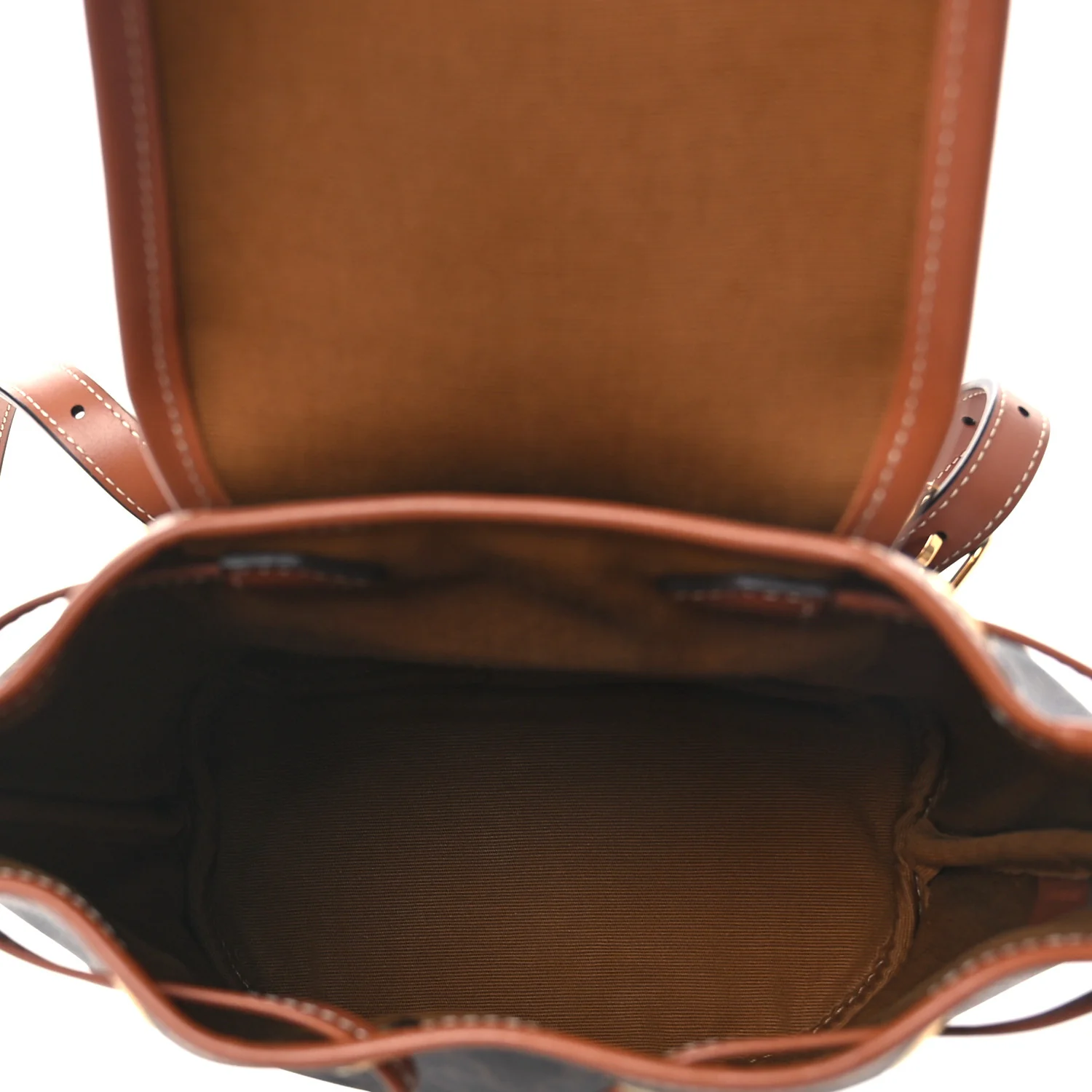 Triomphe Canvas Calfskin Mini Folco Backpack Tan - Top Club