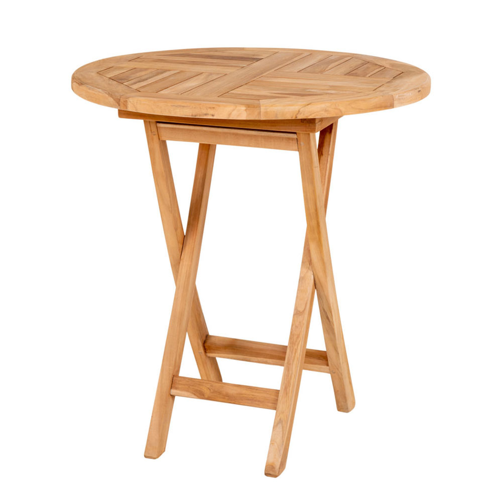 Inklapbare ronde houten tuintafel Jane Naturel