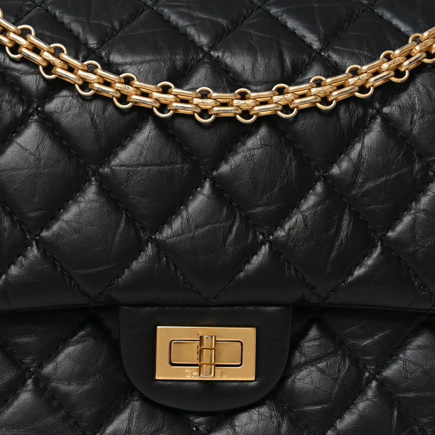 Aged Calfskin Quilted 2.55 Reissue 226 Flap Black - Top Club