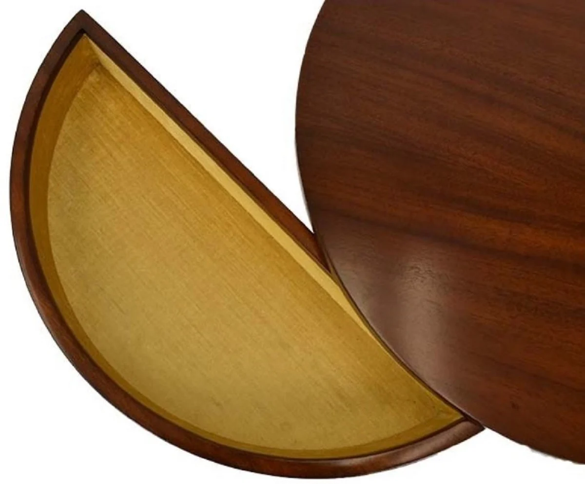 Luxury side table dark brown Ø 54 x H. 54 cm - round mahogany table with 2 drawers - luxury quality