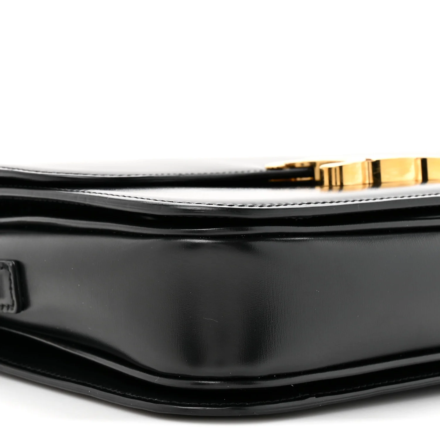 Shiny Calfskin Medium Triomphe Black - Top Club