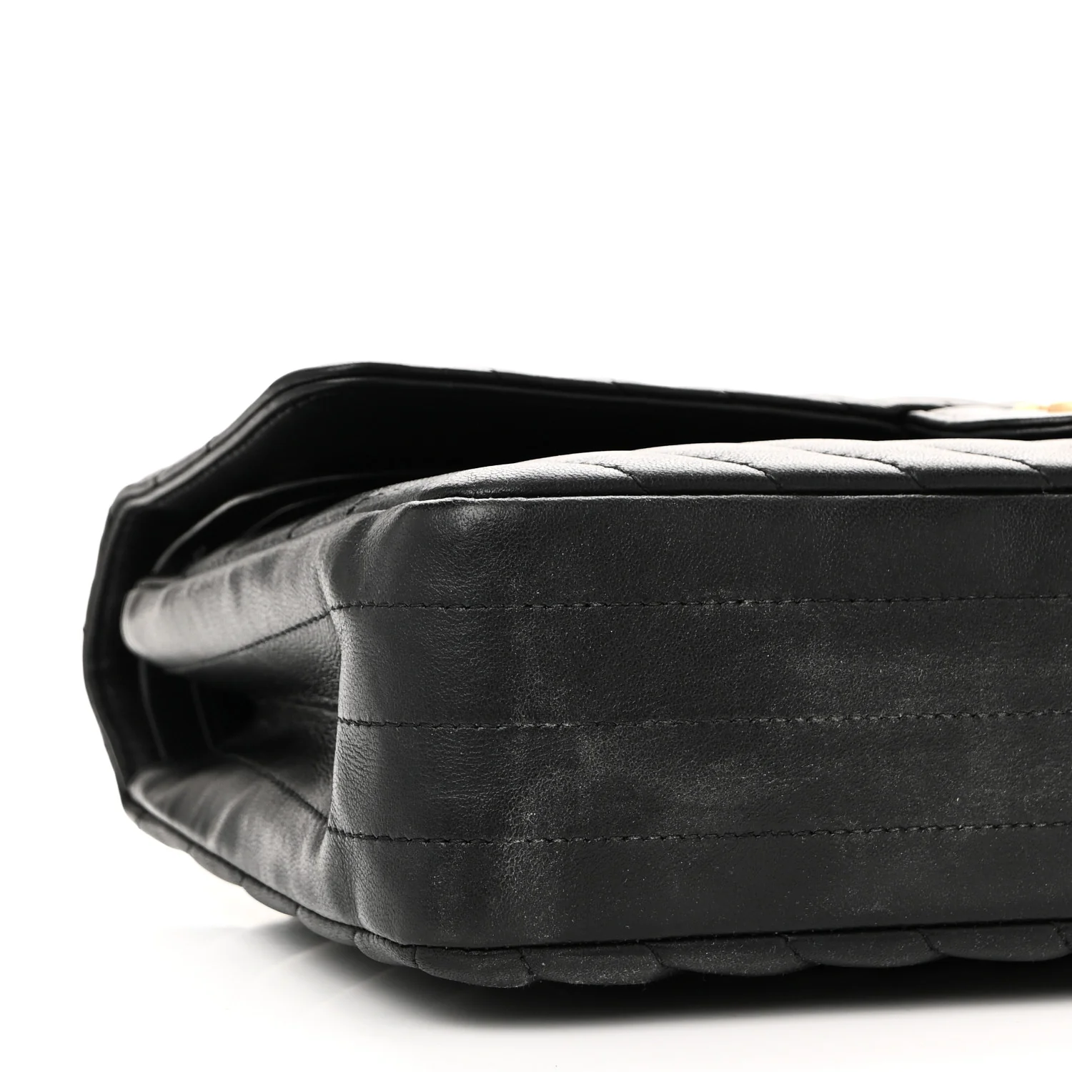 Lambskin Chevron Quilted Medium Double Flap Black - Top Club
