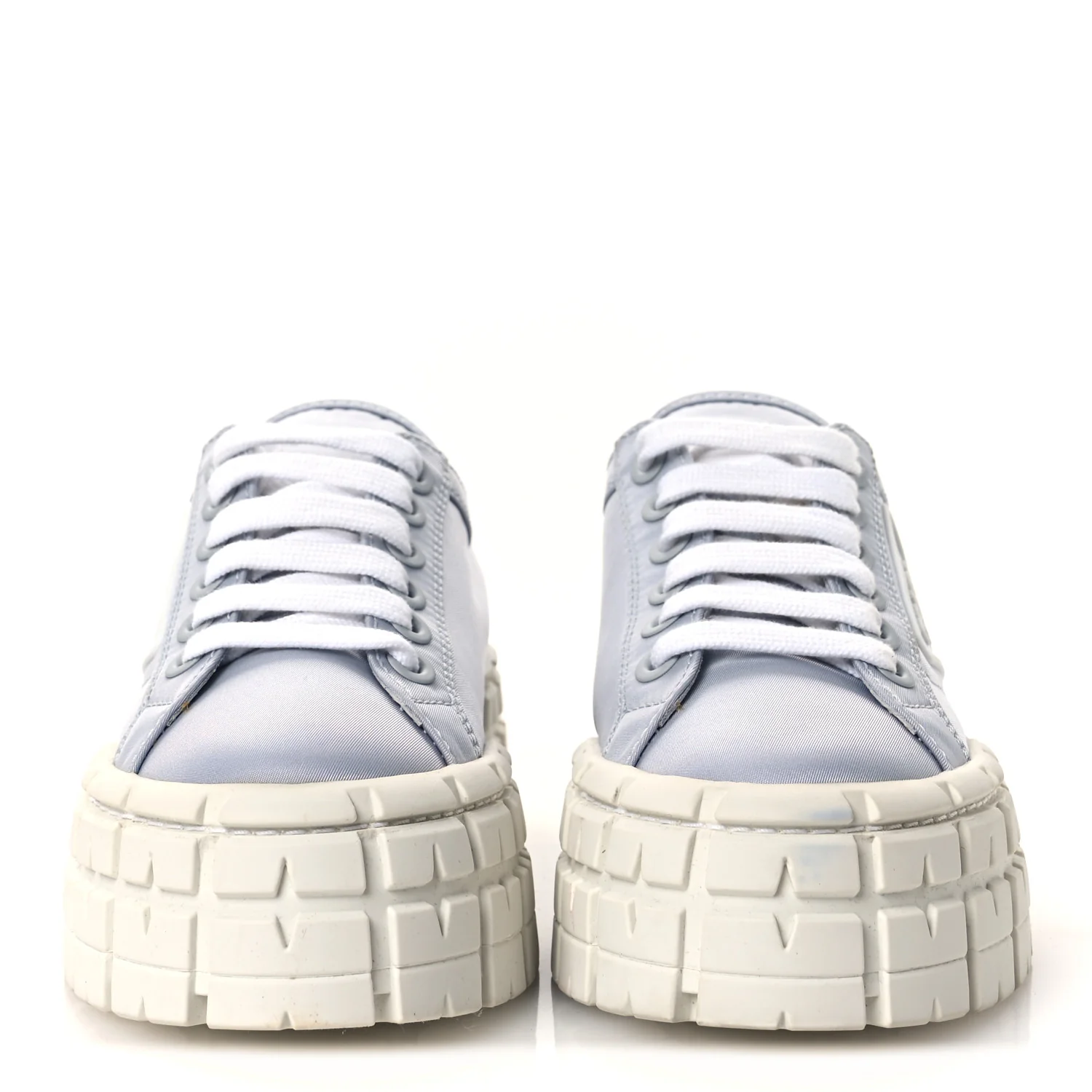 Re-Nylon Gabardine Triangle Logo Double Wheel 50mm Sneakers 38 Cielo - Top Club