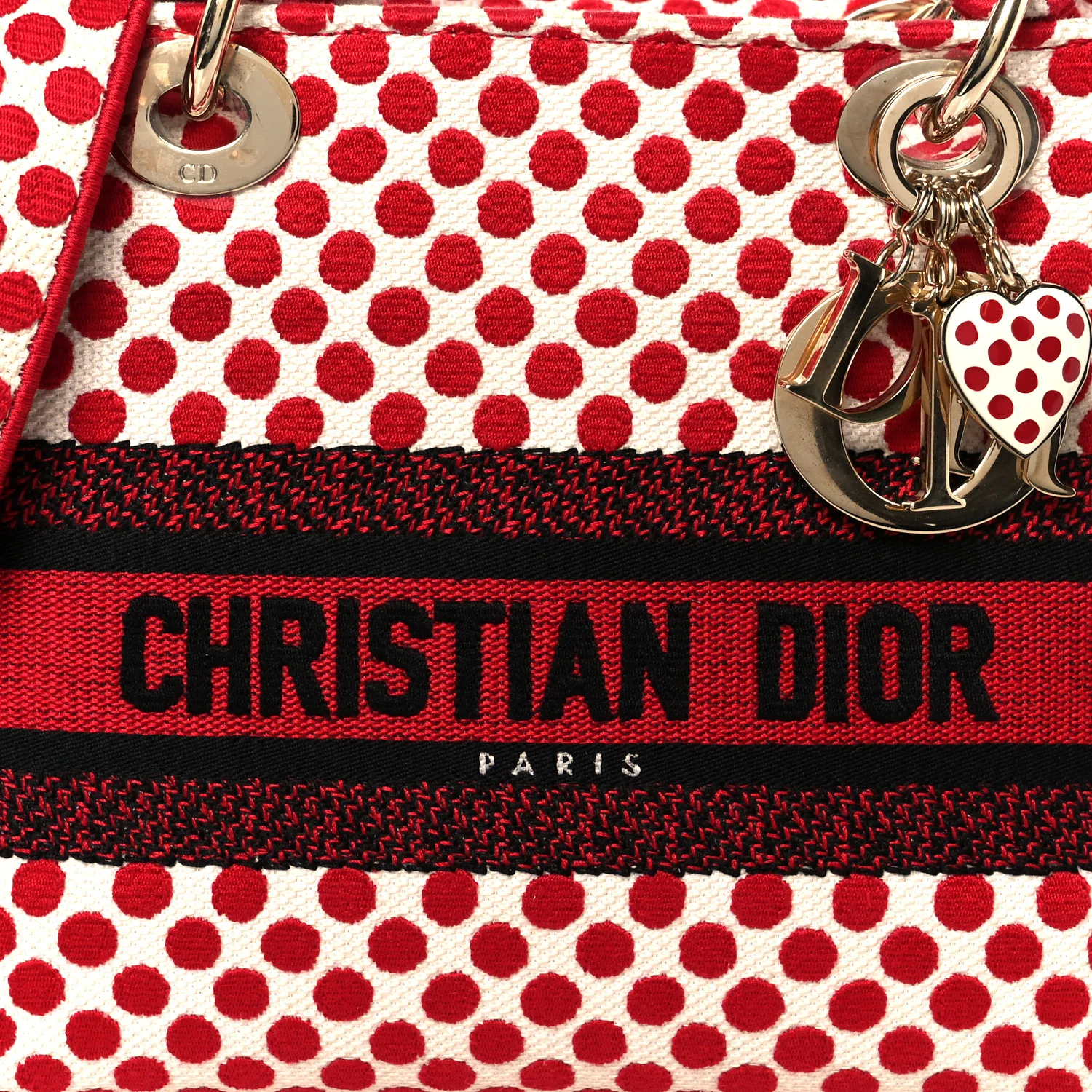 Canvas Medium DiorAmour Dots Lady D-Lite Red - Top Club