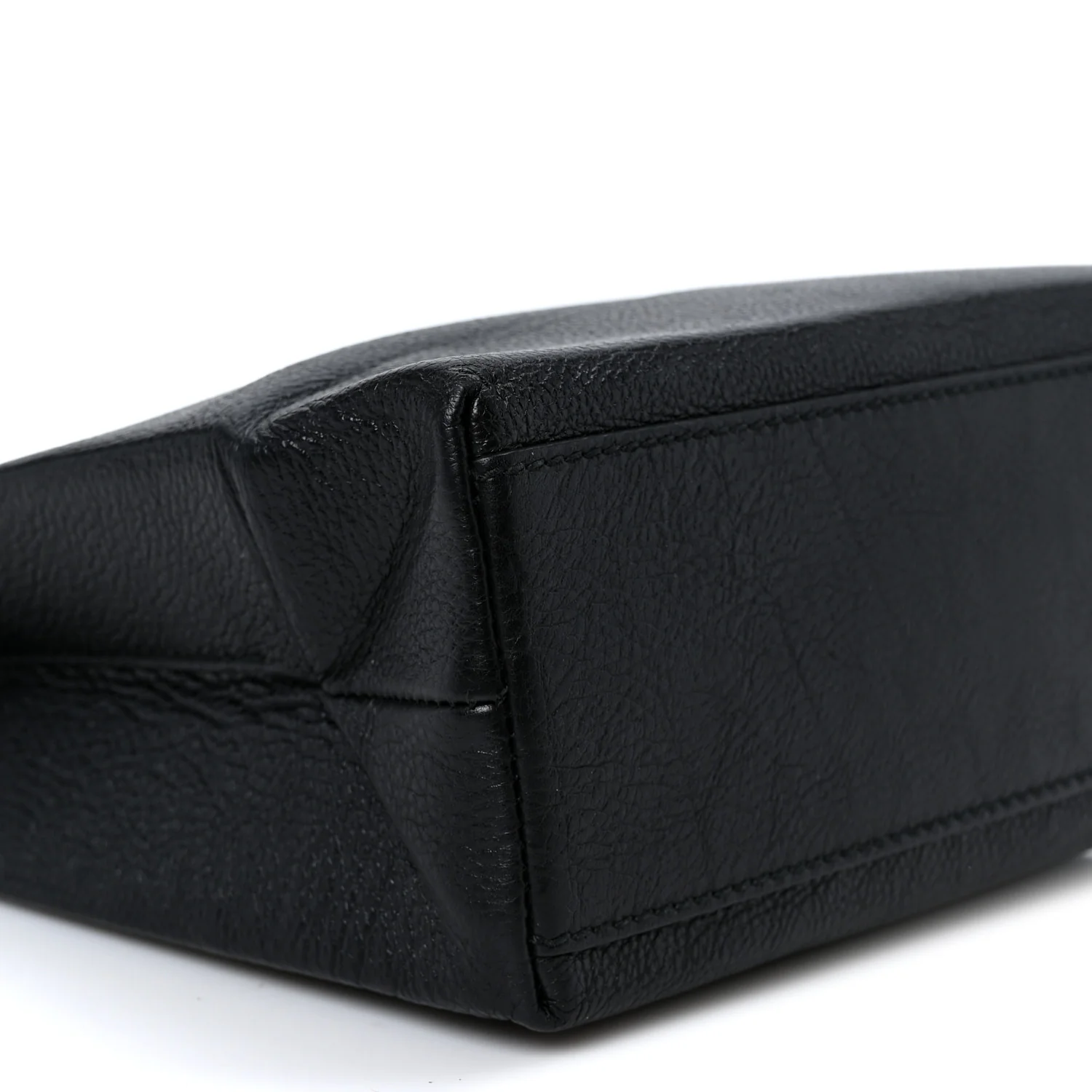 Calfskin Logo XXS Shopping Tote Black - Top Club