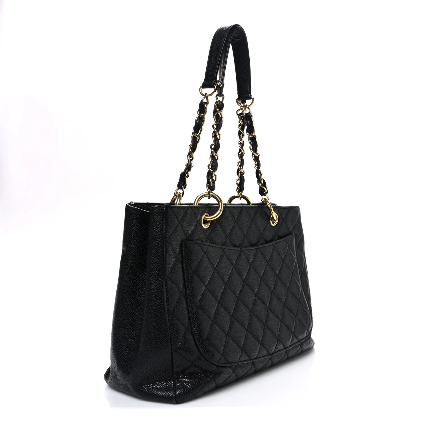 Caviar Quilted Grand Shopping Tote GST Black - Top Club