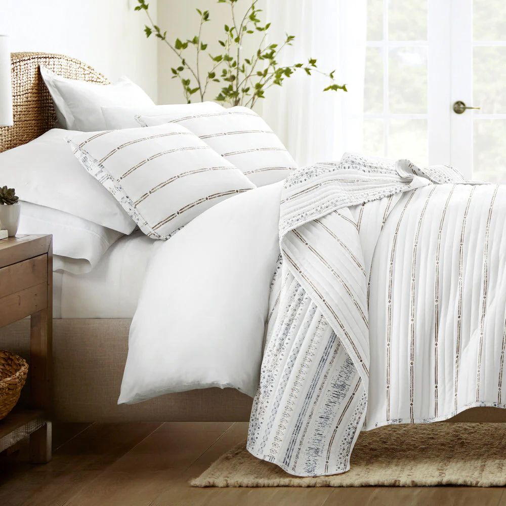 Relic Stripe Reversible Quilted Coverlet Set (Sale)