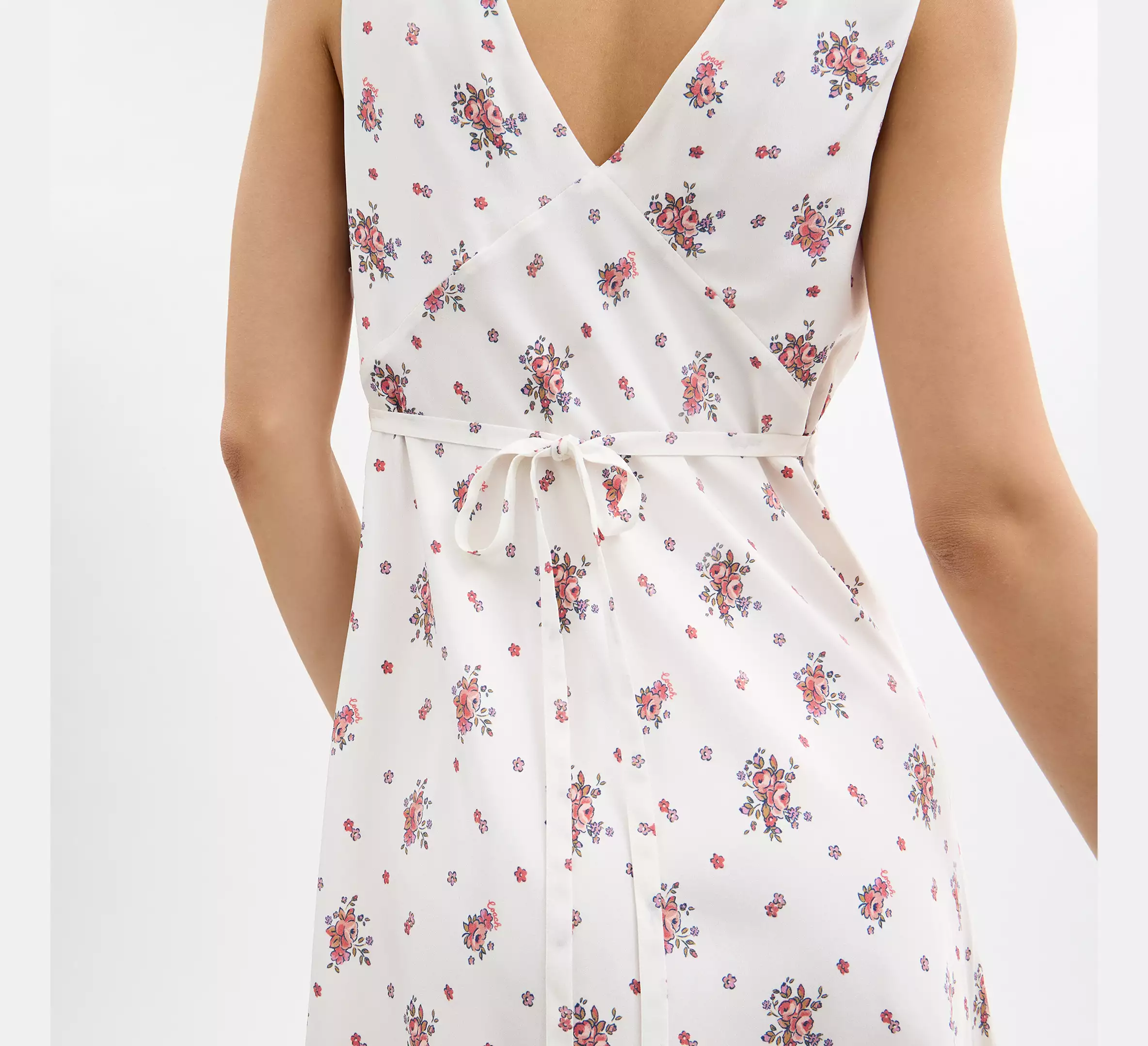 COACH Spring Blossom Print Silk Dress