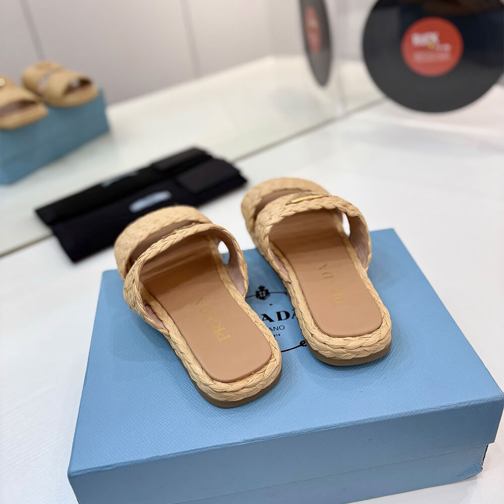 Prada Raffia slides - Top Club