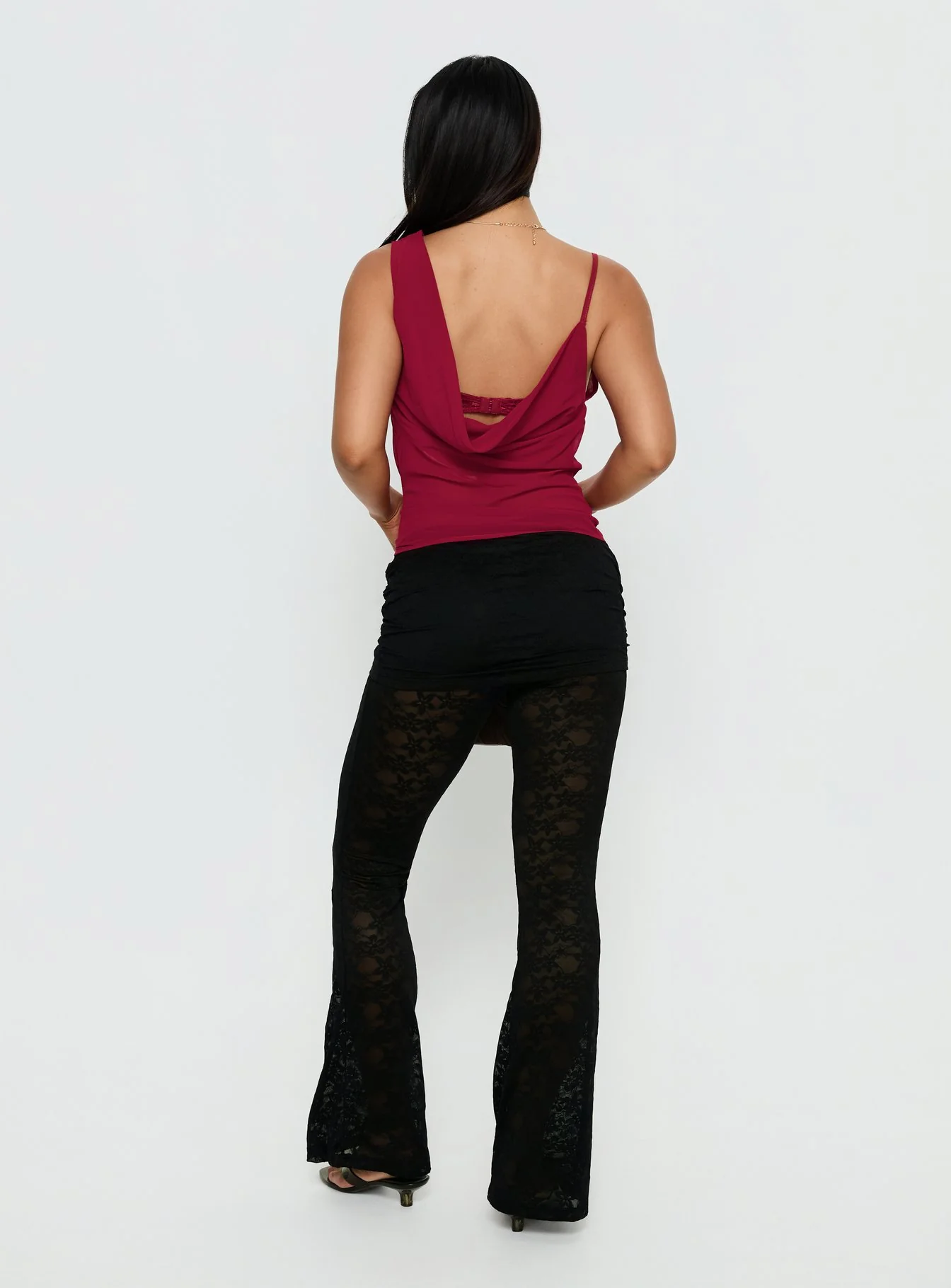 Gogo Lace Flare Pants Black