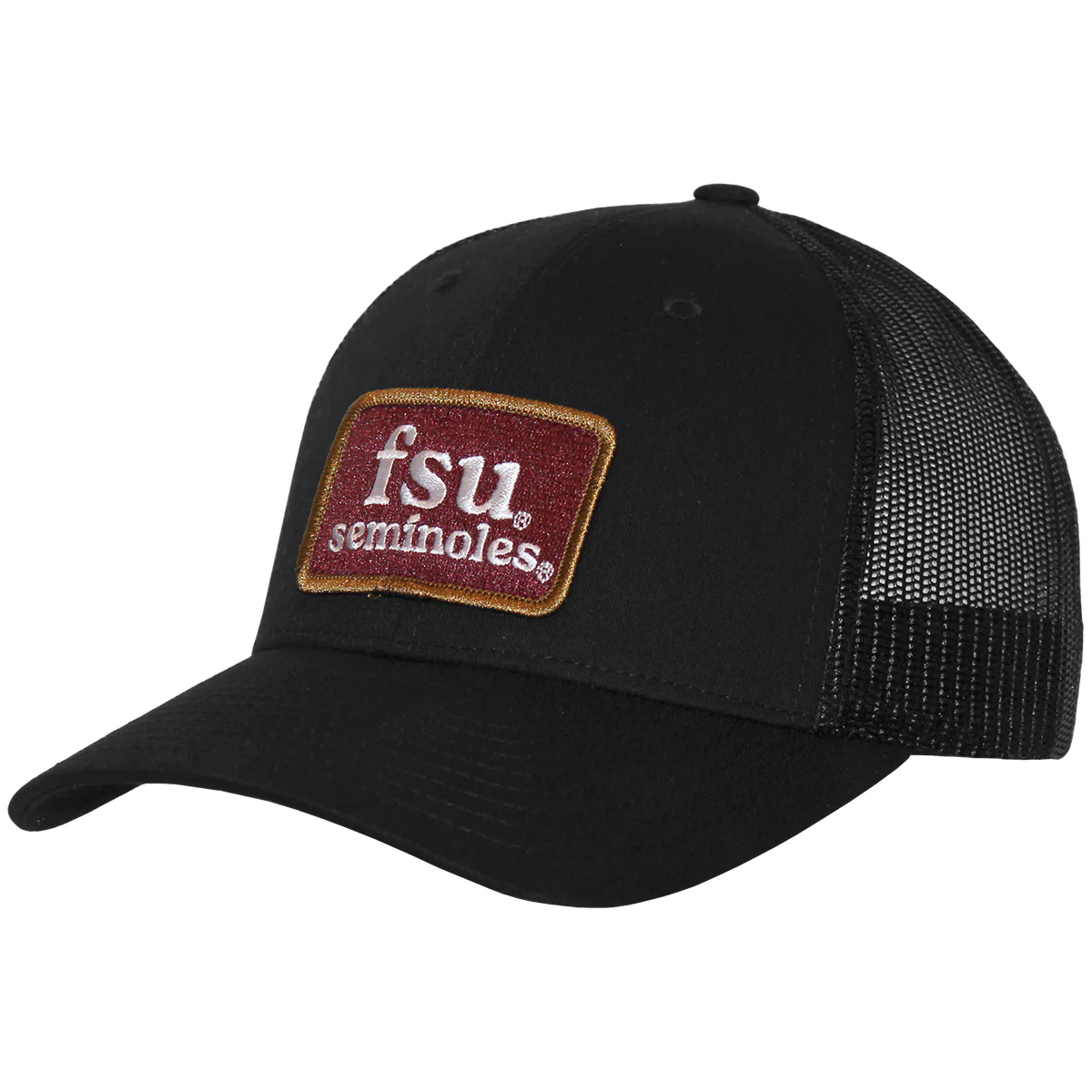 Uscape Richardson FSU Seminoles Patch Adjustable Trucker Cap - Black - MoB Apparel