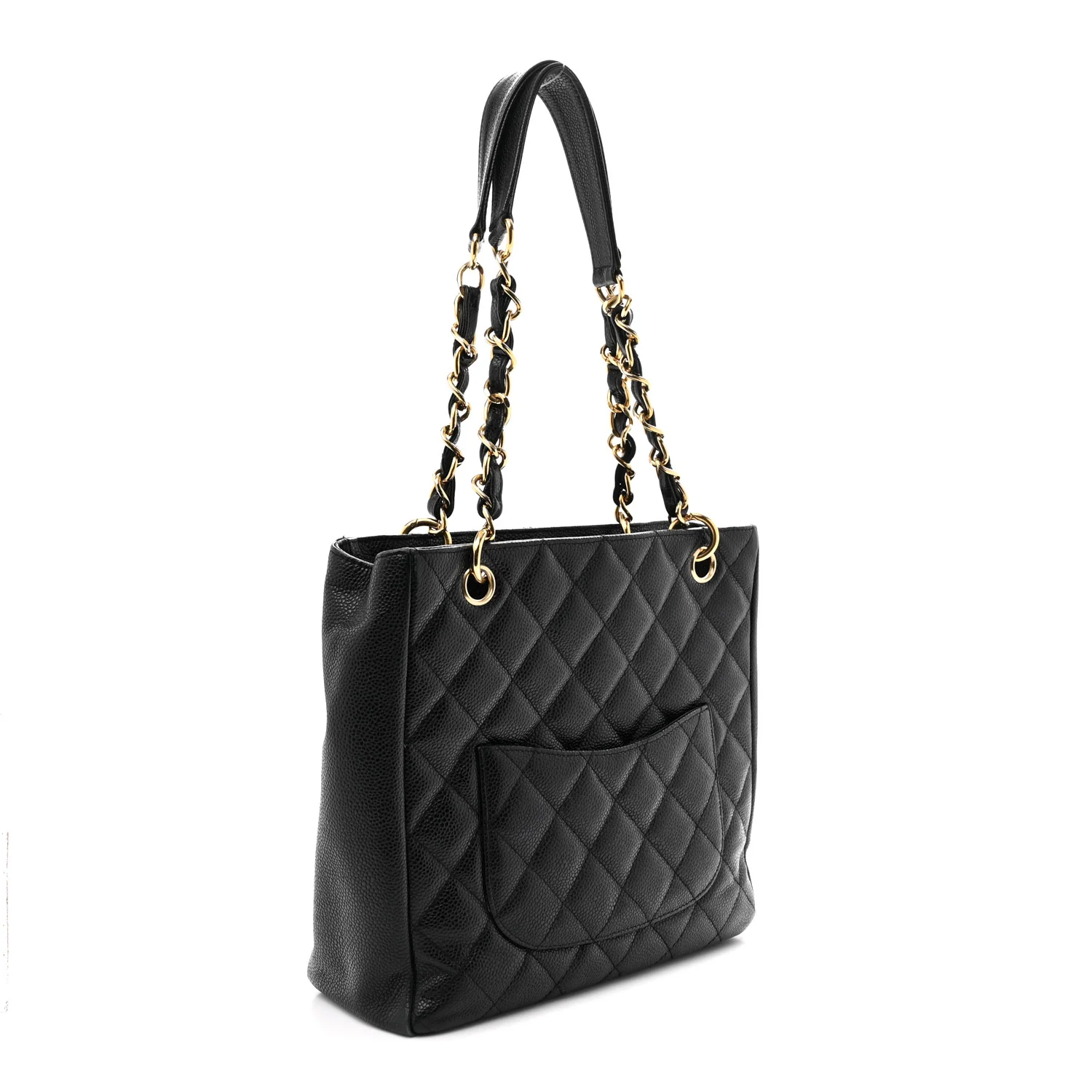 Caviar Quilted Petit Shopping Tote PST Black - Top Club