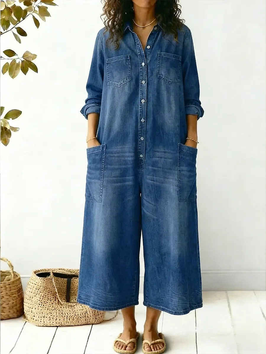 Women's Cozy And Casual Cotton Jumpsuit - Nordfashionstorm - Women's Clothing, Fashion for You - Nordfashionstorm.com