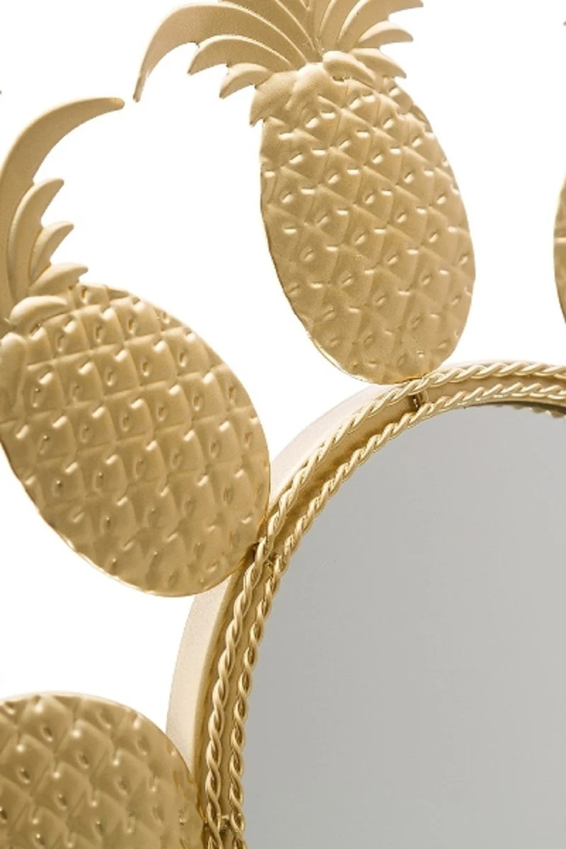 Designer mirror / wall mirror in pineapple design gold Ø 50 cm - designer furniture