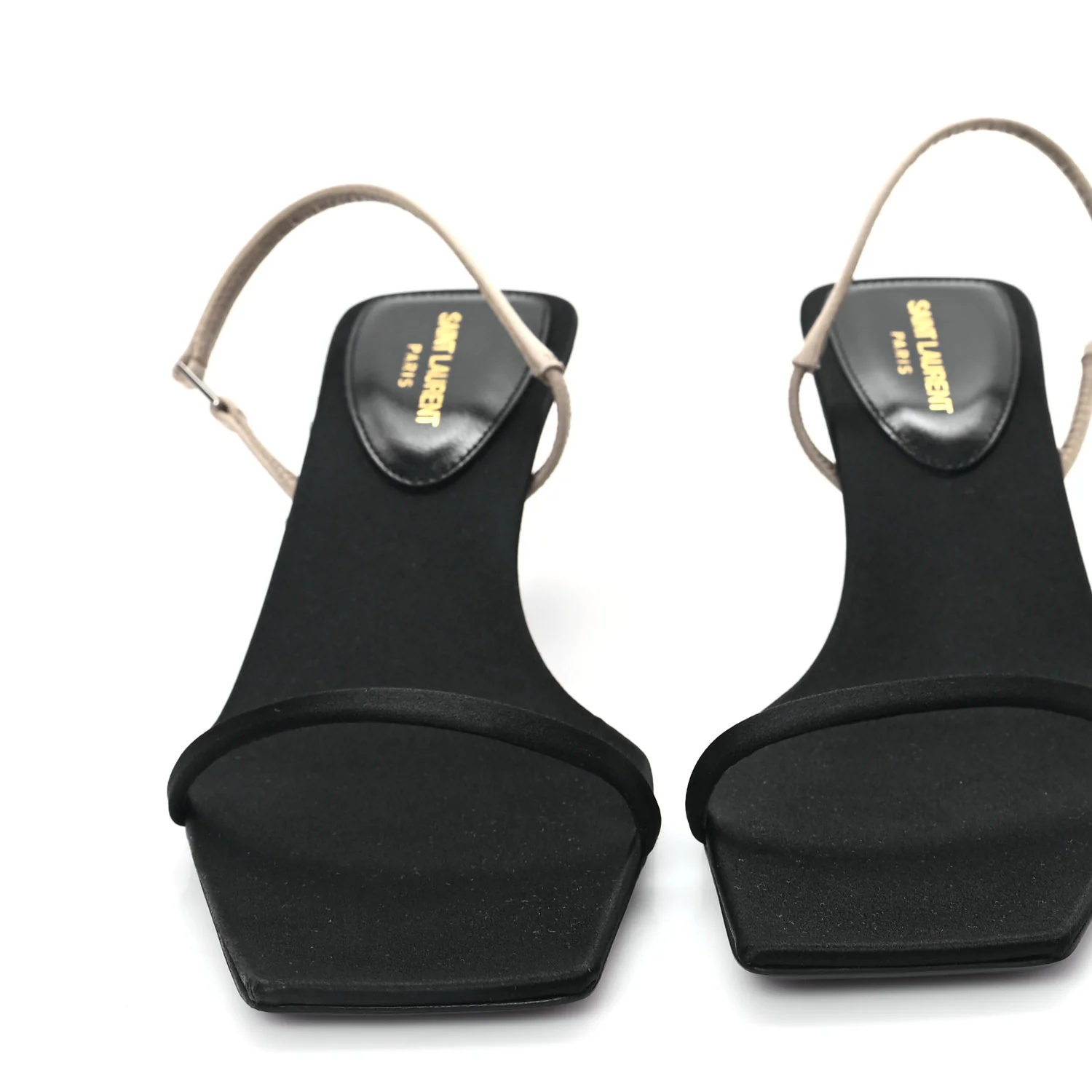 Satin Slingback Jaspe 55 Sandals  35.5 Black Partridge Pink - Top Club