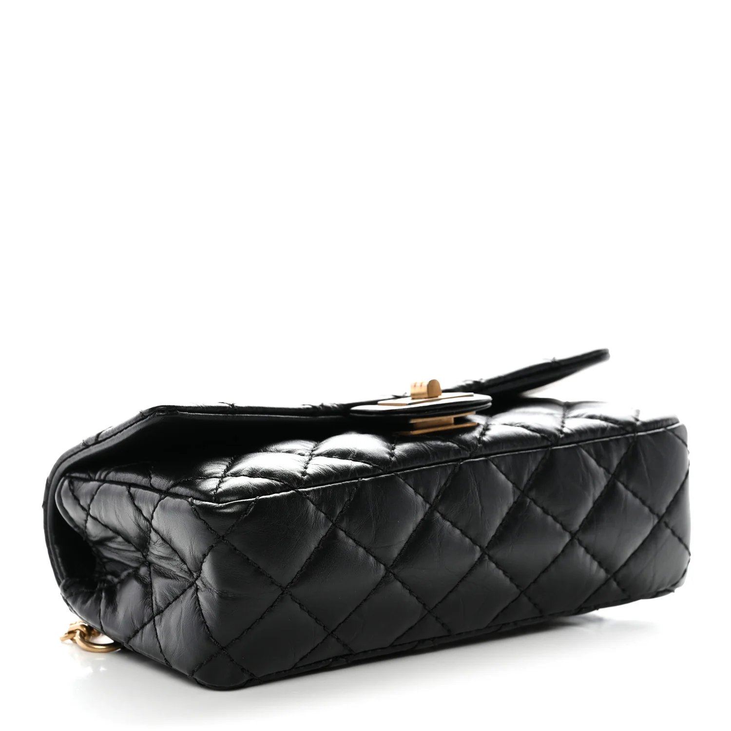 Aged Calfskin Quilted 2.55 Reissue Chain Waist Bag Black - Top Club