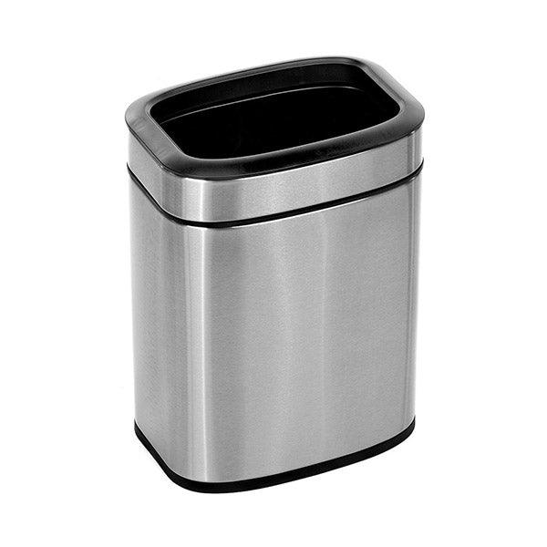 Stainless Steel Indoor Trash Can 40 Liter, Swing Lid, Sturdy Side Handles, ADA-Compliant - Victorias Cleaning and Janitor