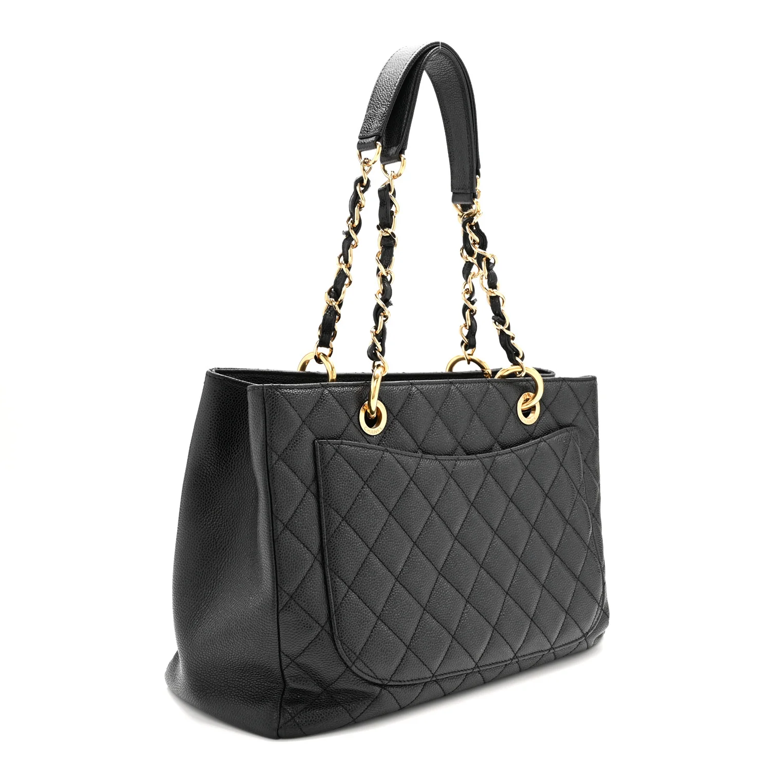 Caviar Quilted Grand Shopping Tote GST Black - Top Club