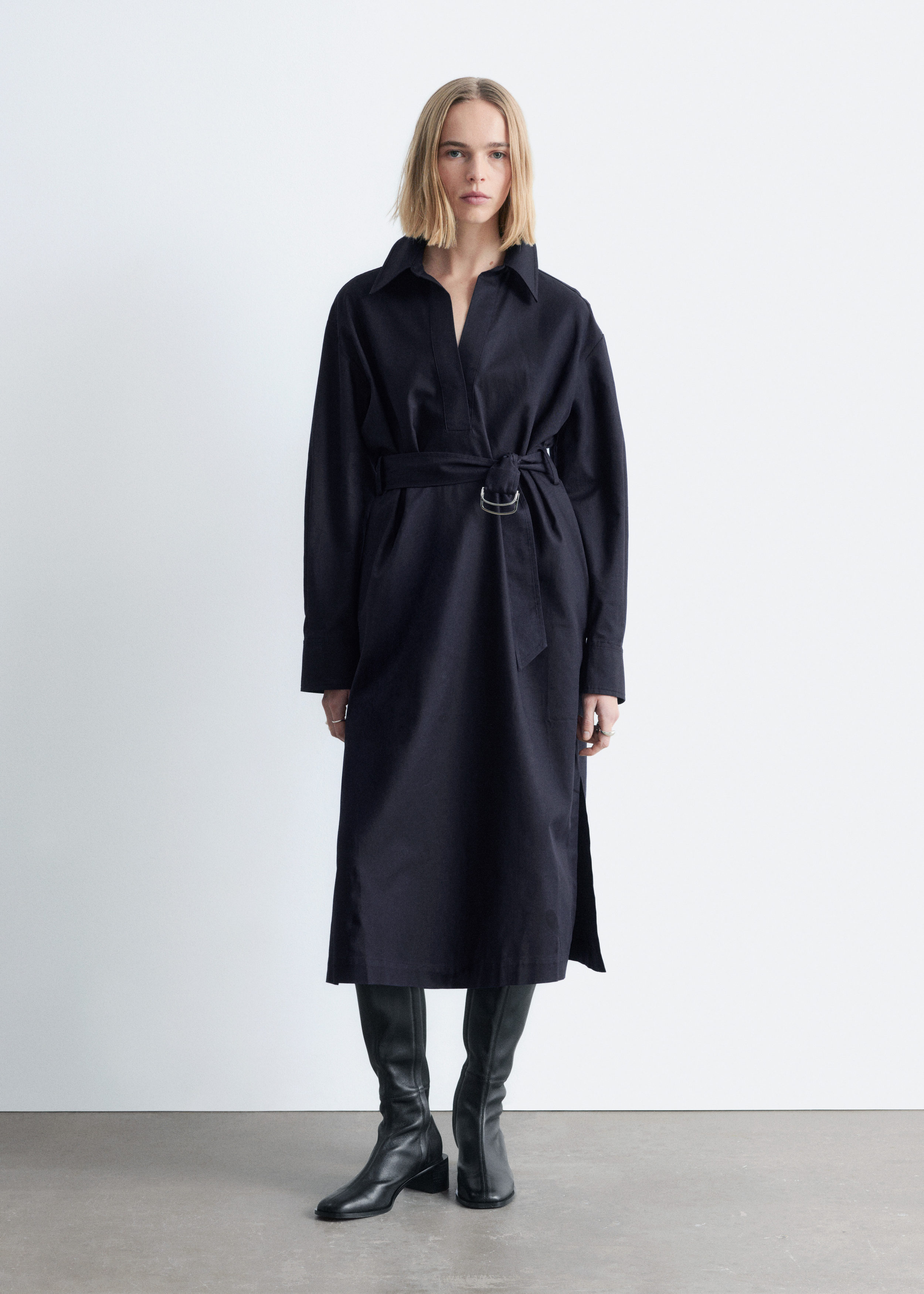 & Other Stories BELTED MIDI DRESS