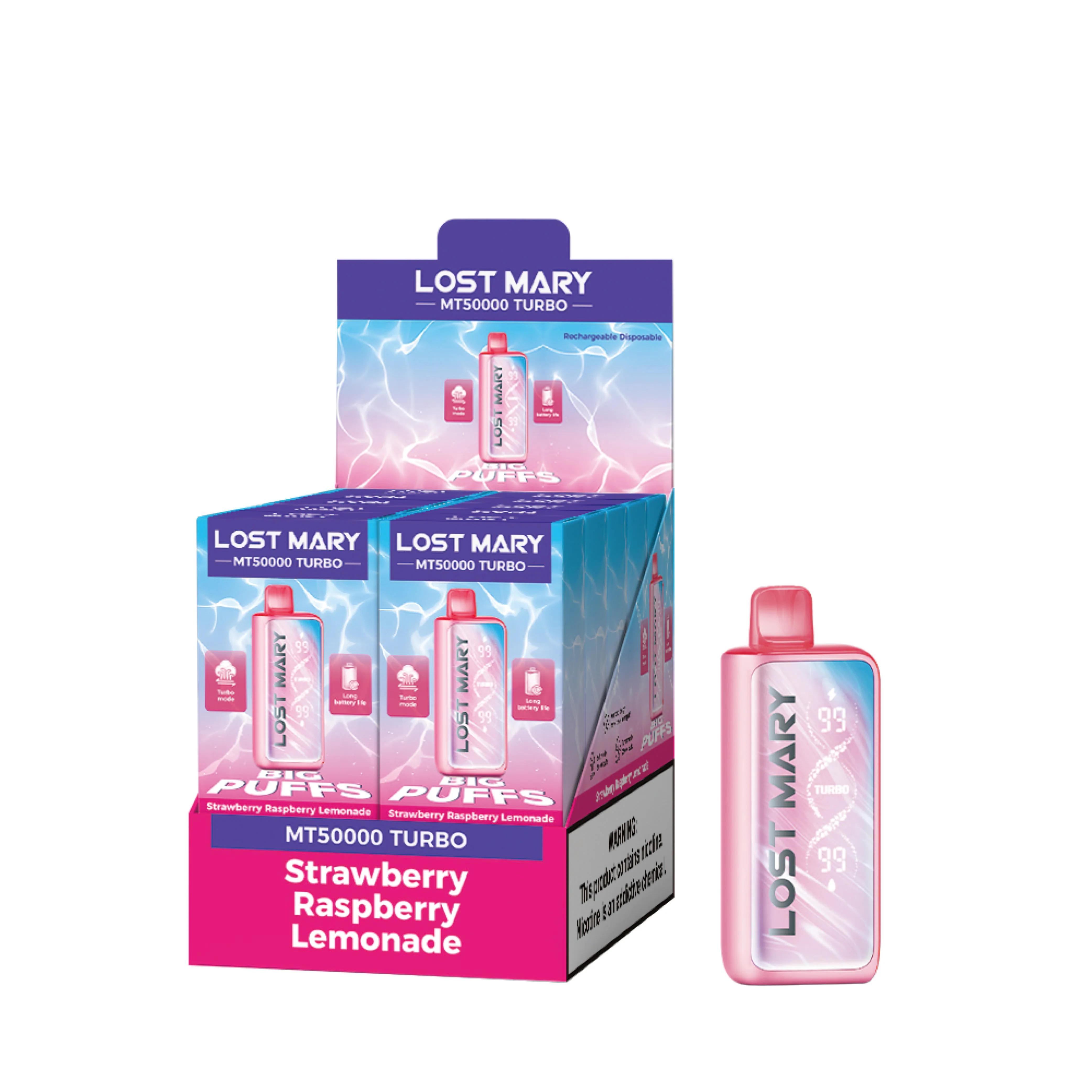 LOST MARY MT50K Turbo vape descartável recarregável (todos os sabores)