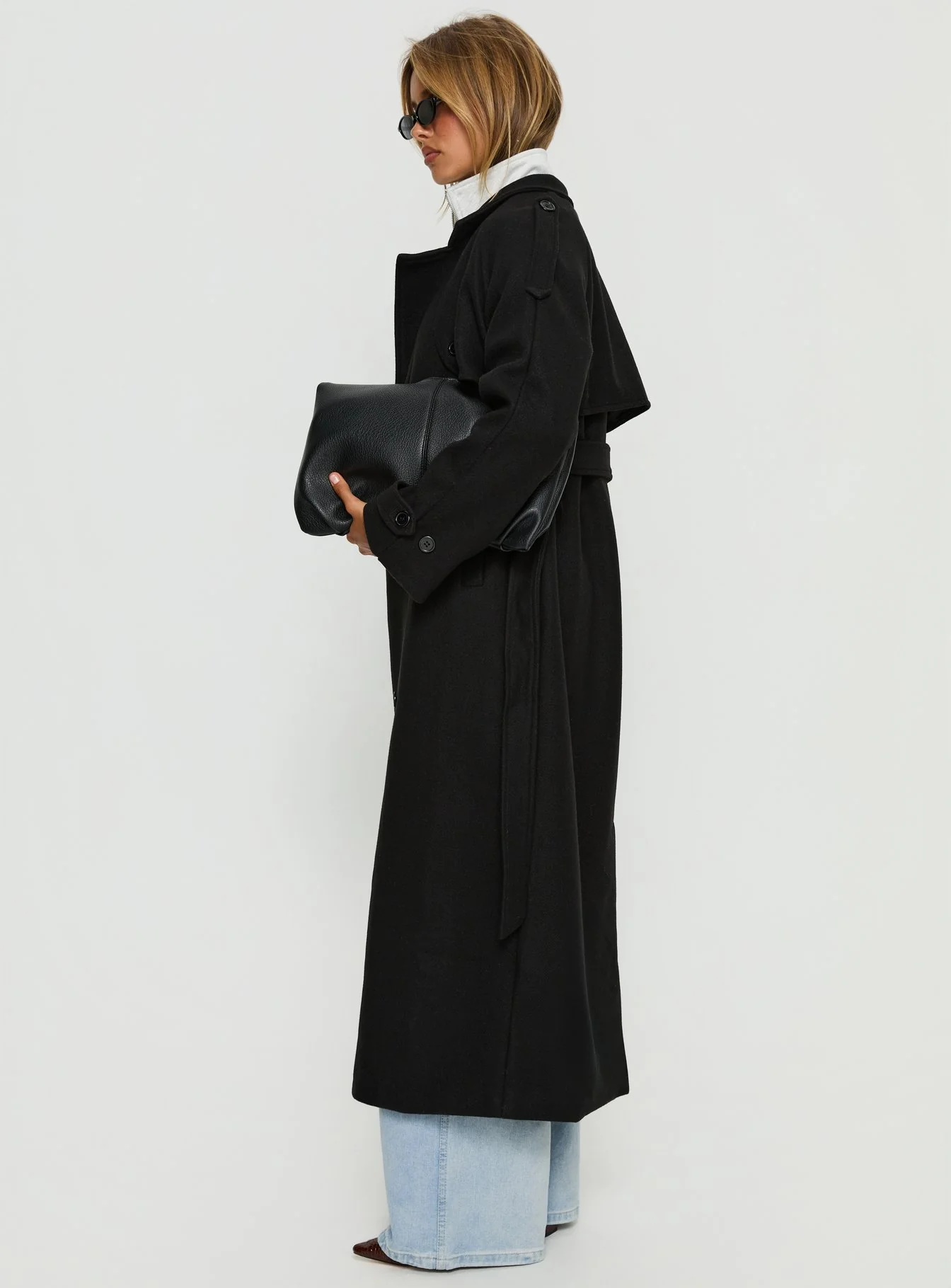 Rylanne Longline Trench Coat Black