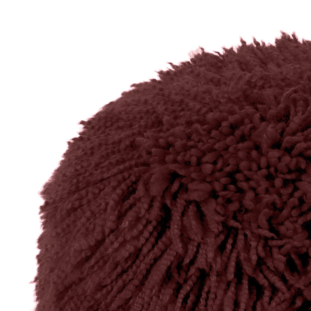 Poef Shaggy bordeaux