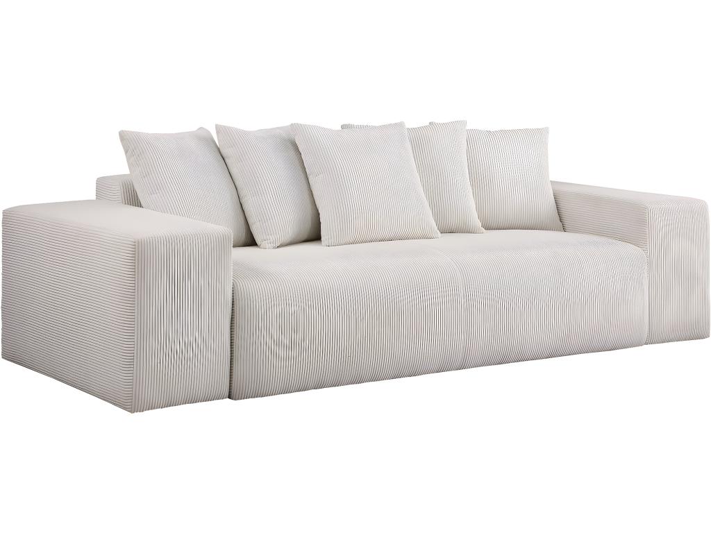 Sofá fijo 3 plazas pana  - beige