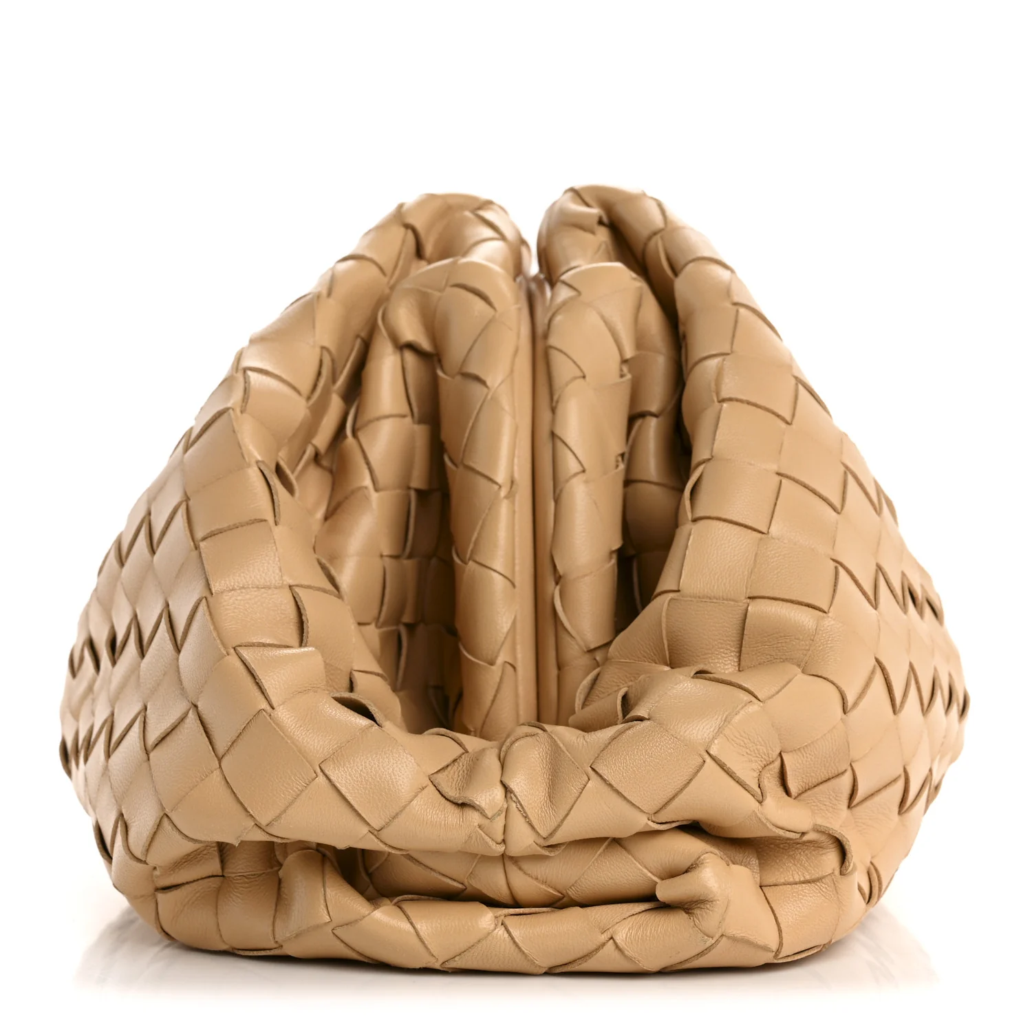 Nappa Maxi Intrecciato The Pouch Oversized Clutch Almond - Top Club