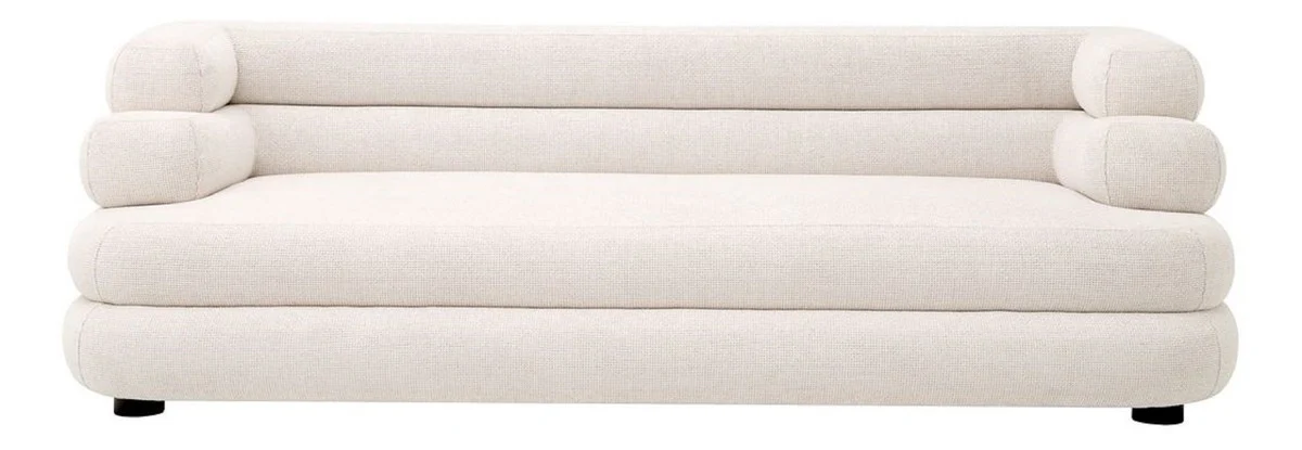 Luxury sofa white / black 220 x 92 x H. 68 cm - living room sofa - hotel sofa - living room furniture - hotel furniture - luxury furniture - luxury furnishings
