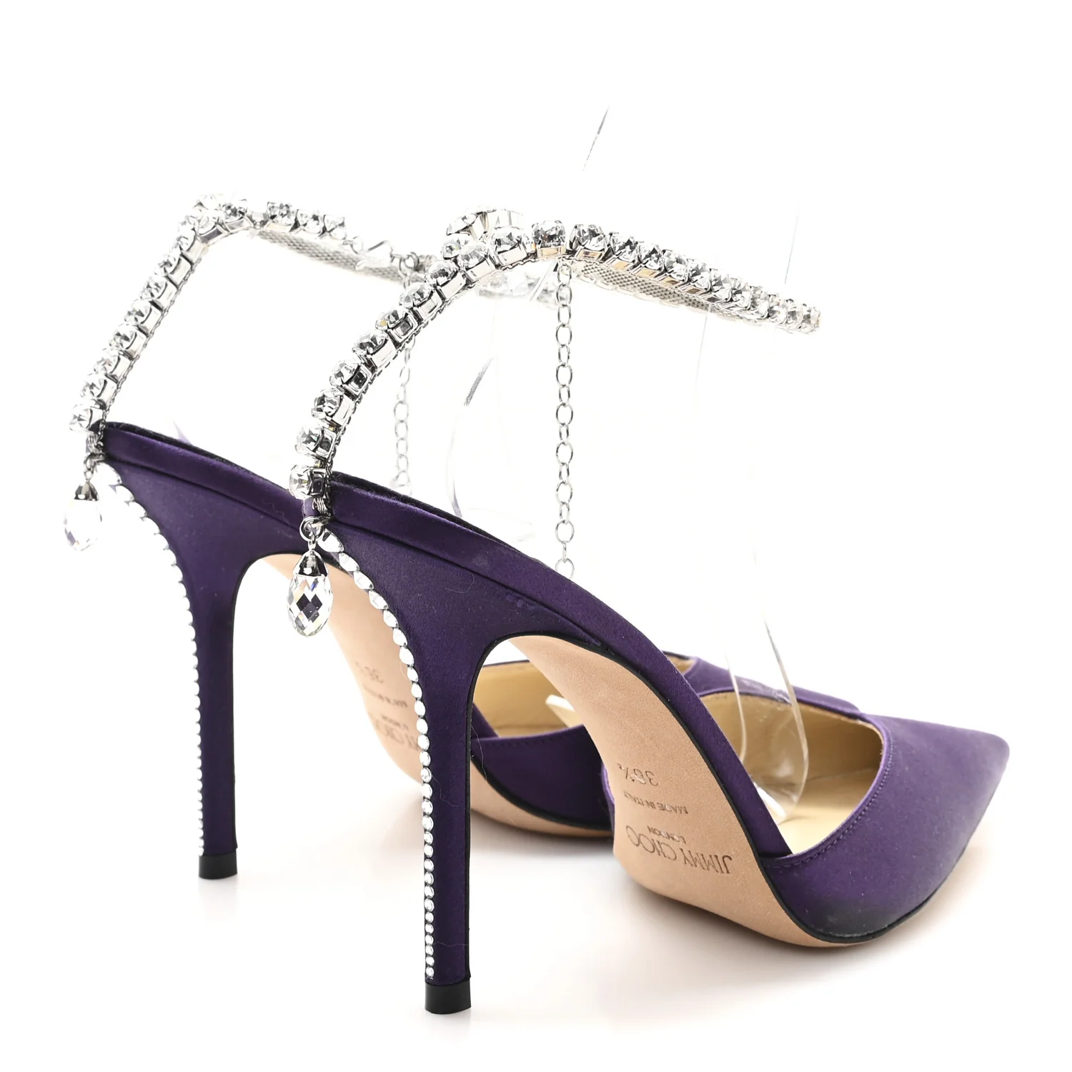 Satin Crystal Saeda 100 Pumps 36.5 Cassis - Top Club