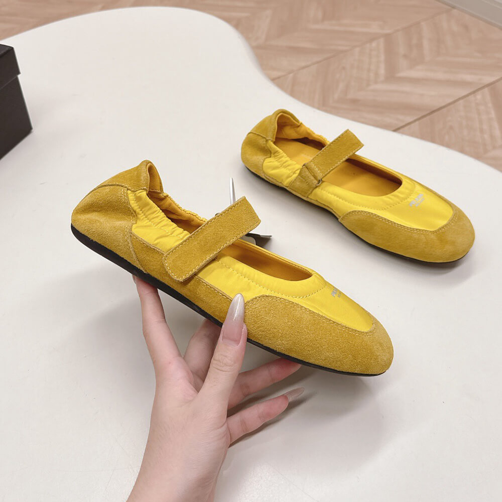 PRADA Re-Nylon and suede ballet flats - Top Club