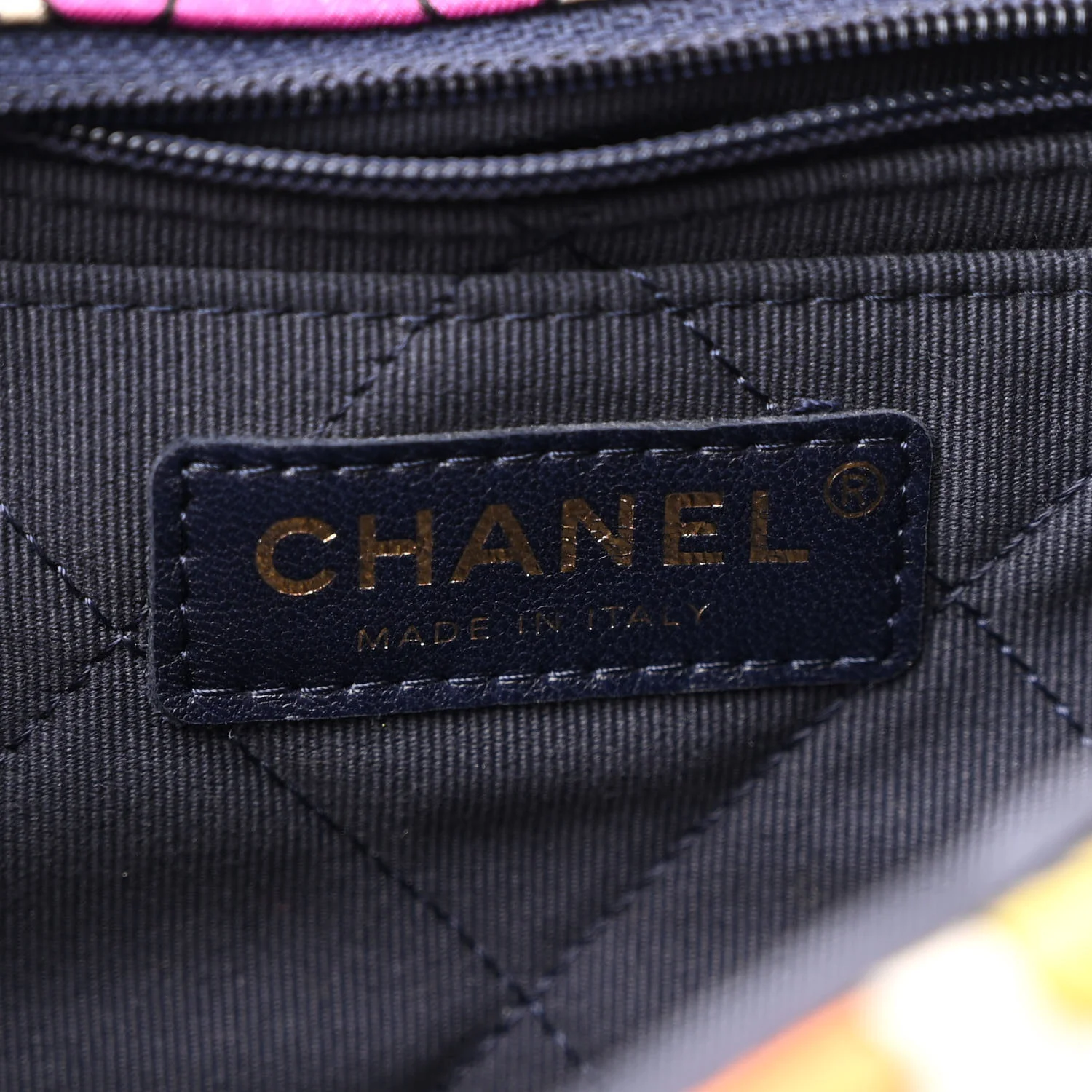 Printed Fabric Quilted Logo Single Flap Bag Multicolor - Top Club