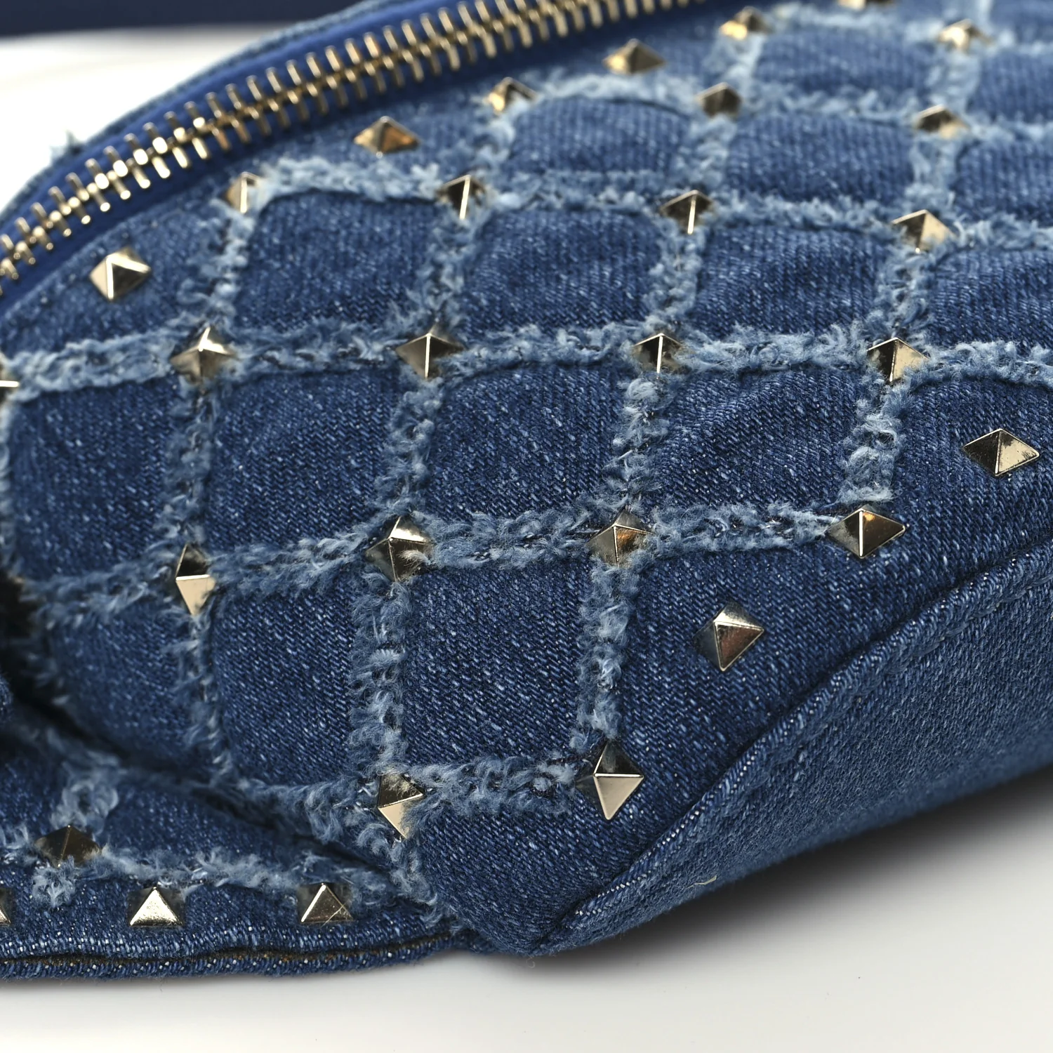 Denim Rockstud Spike Belt Bag 95 Denim - Top Club