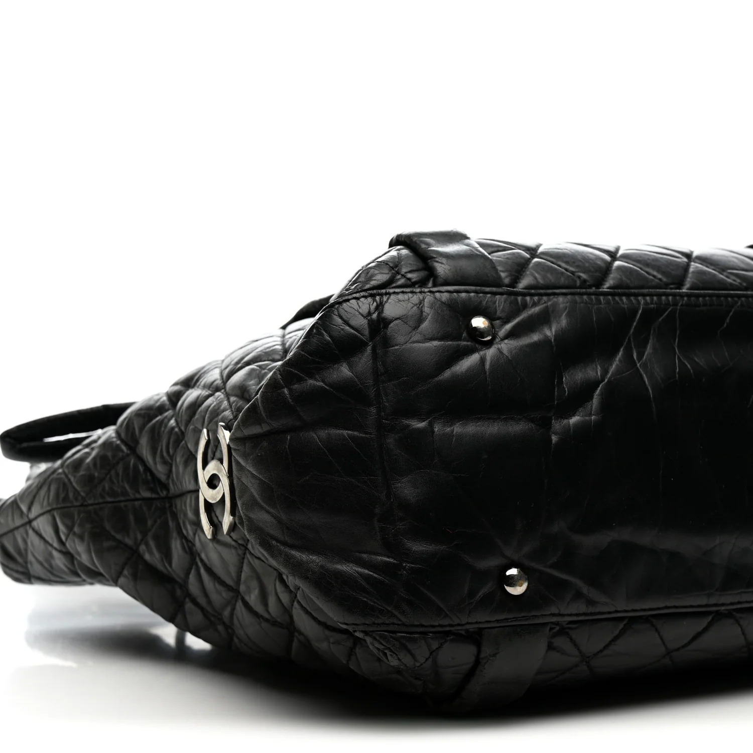 Distressed Lambskin Vintage Ligne Lady Braid Tote Black - Top Club