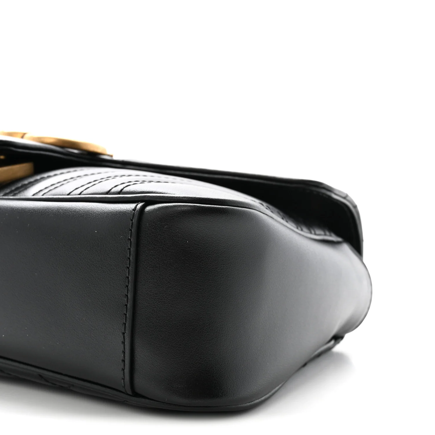 Calfskin Matelasse Small GG Marmont Shoulder Bag Black - Top Club