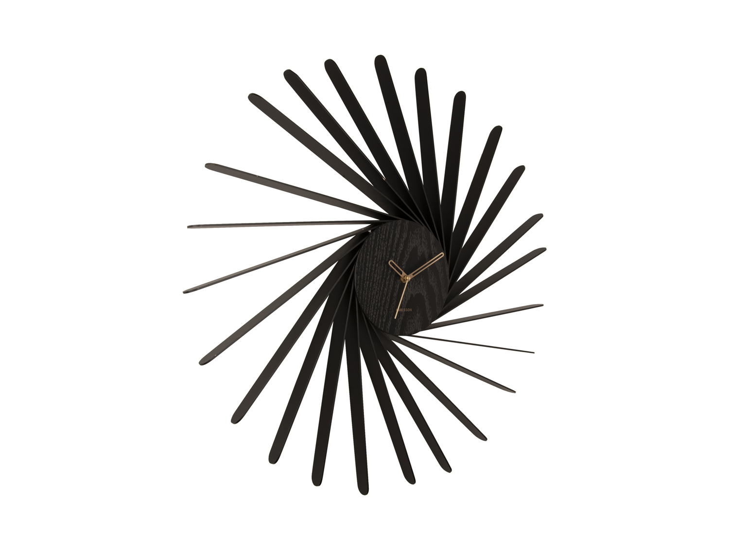 Wall clock Helix XL wood veneer black