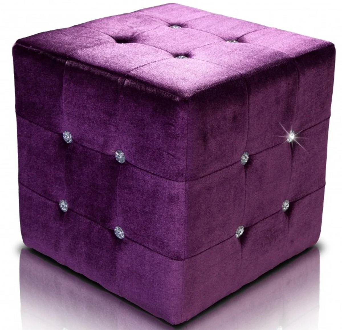 Stool Cube Purple with Bling Bling Stones - Cube Stool - Designer Stool