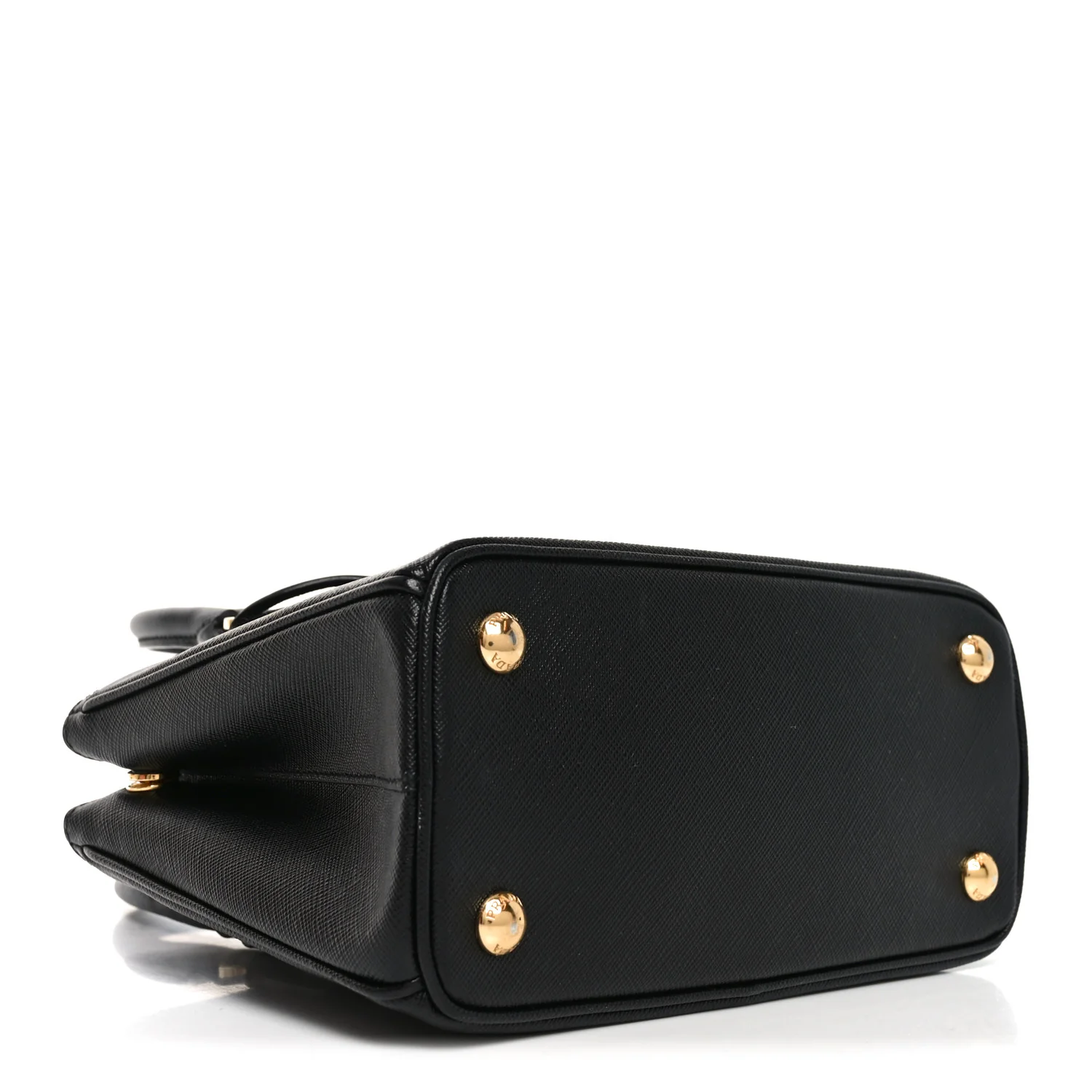 Saffiano Lux Micro Galleria Shoulder Bag Black - Top Club