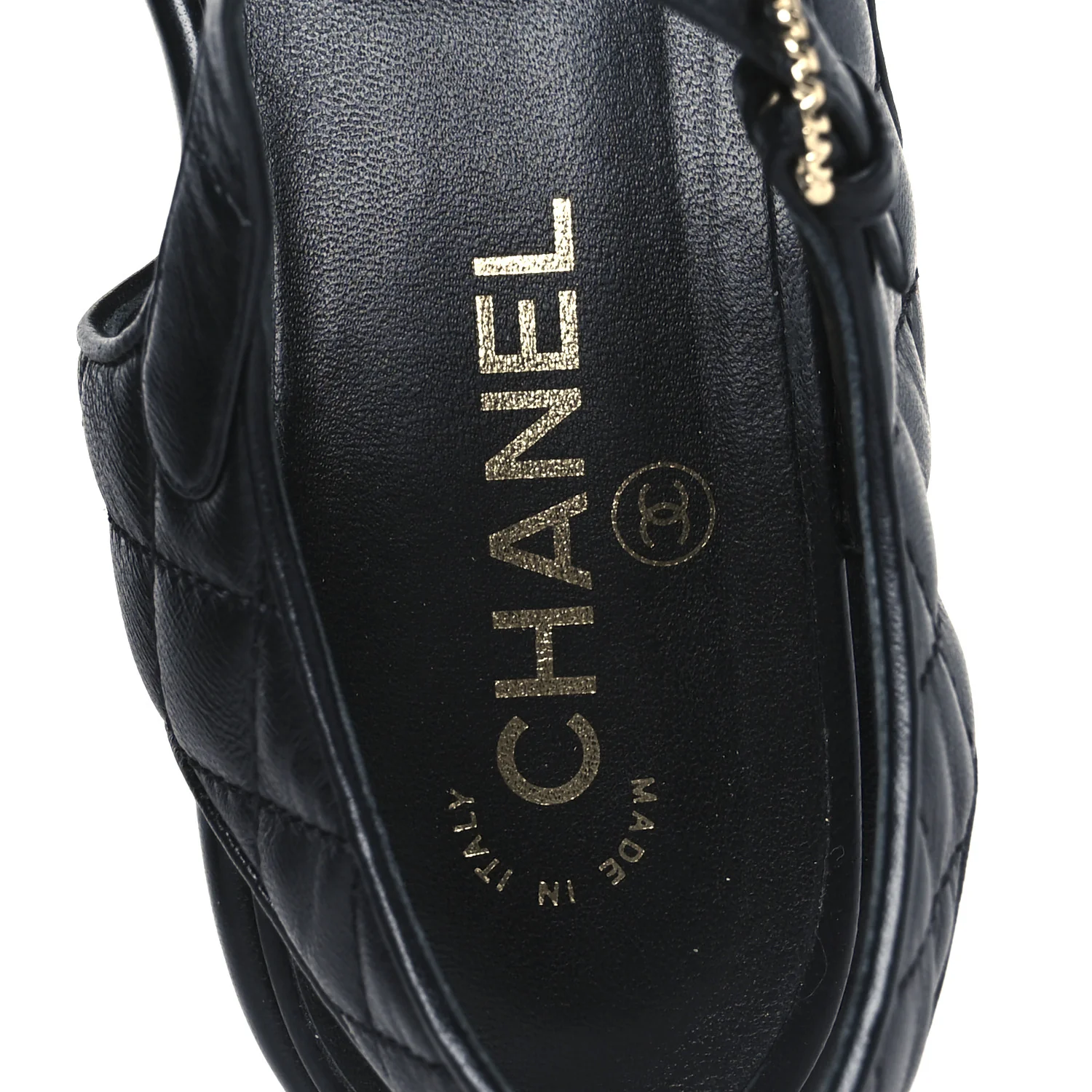 Lambskin Quilted CC Platform Sandals 39.5 Black - Top Club