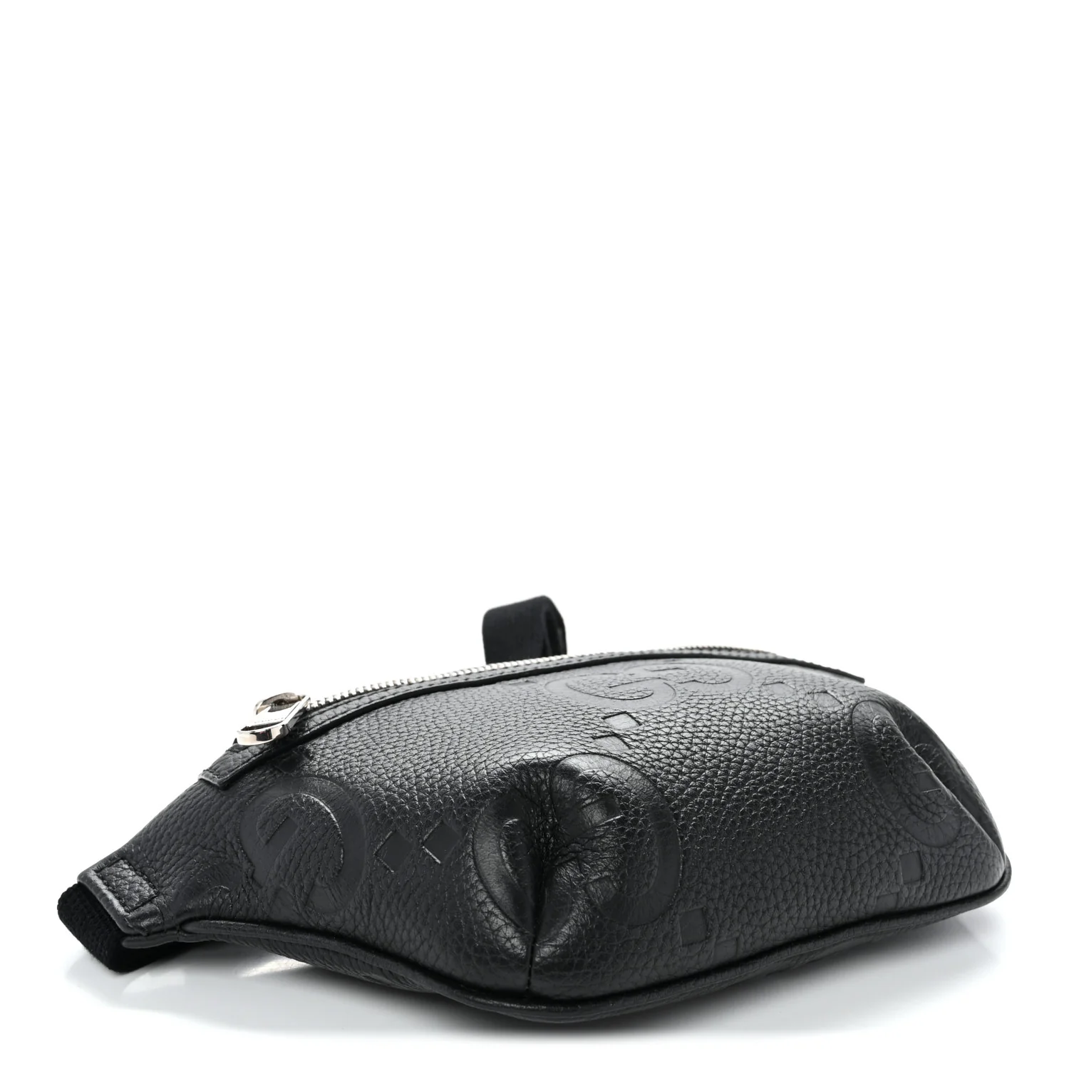 Piuma Calfskin Jumbo GG Embossed Small Belt Bag Black - Top Club