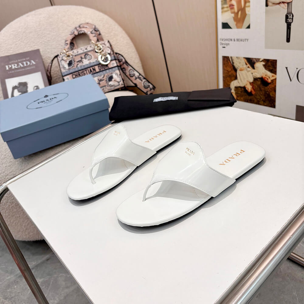 Prada Brushed leather thong sandals - Top Club