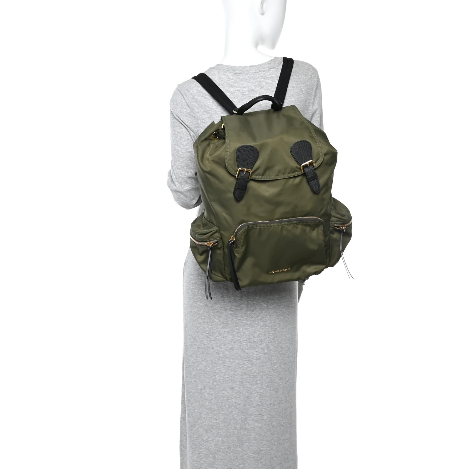 Nylon Large Rucksack Backpack  Canvas Green