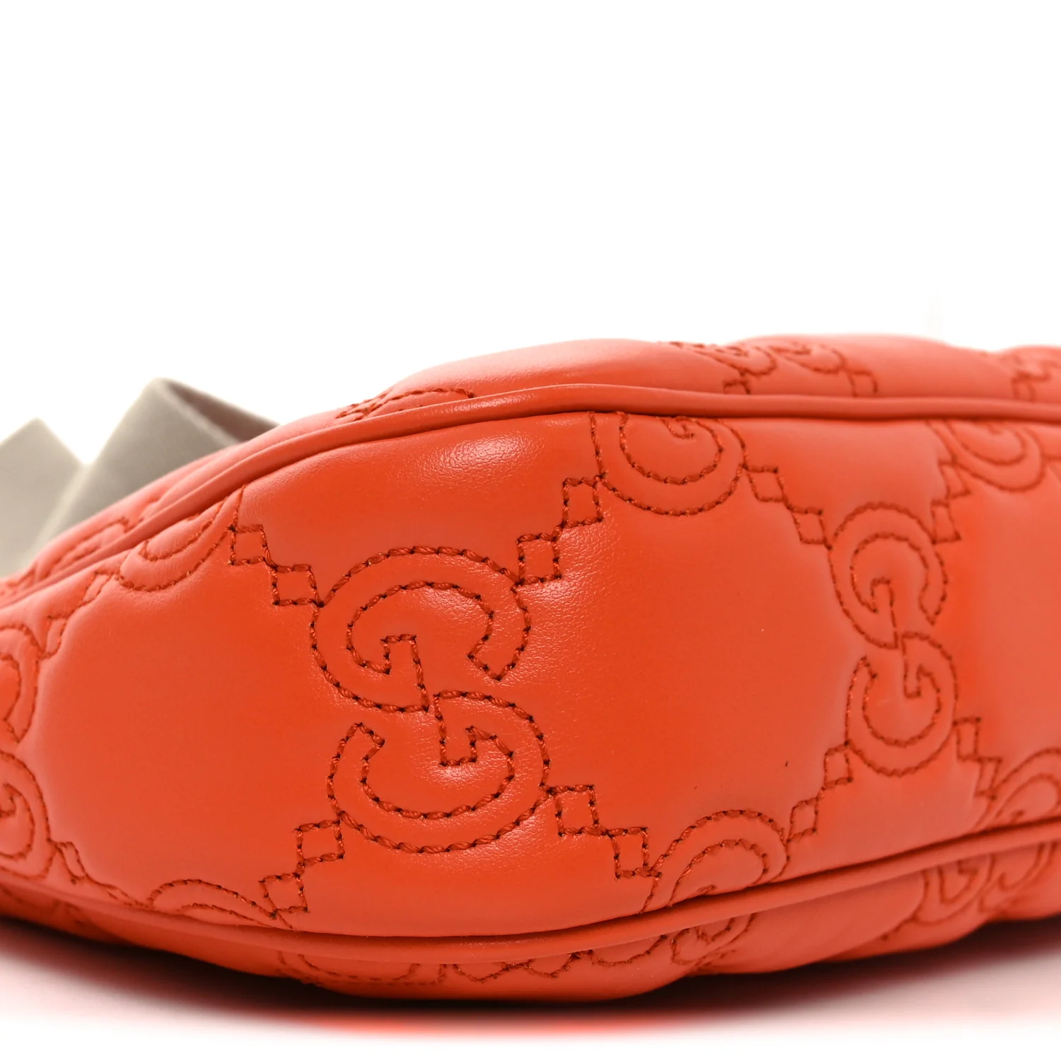 Calfskin GG Matelasse Chain Handbag Deep Orange Natural - Top Club