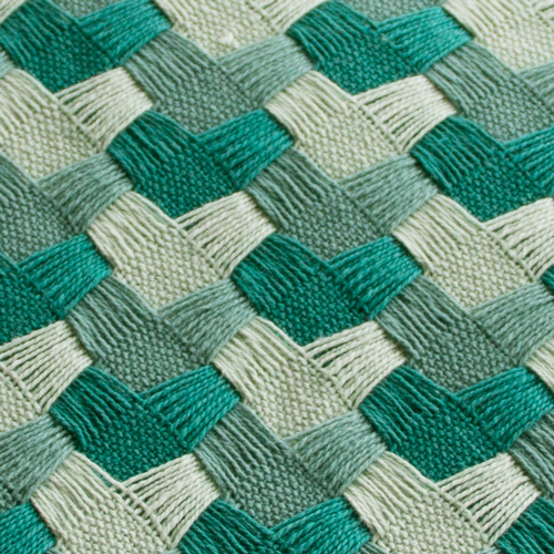 Three color weave green