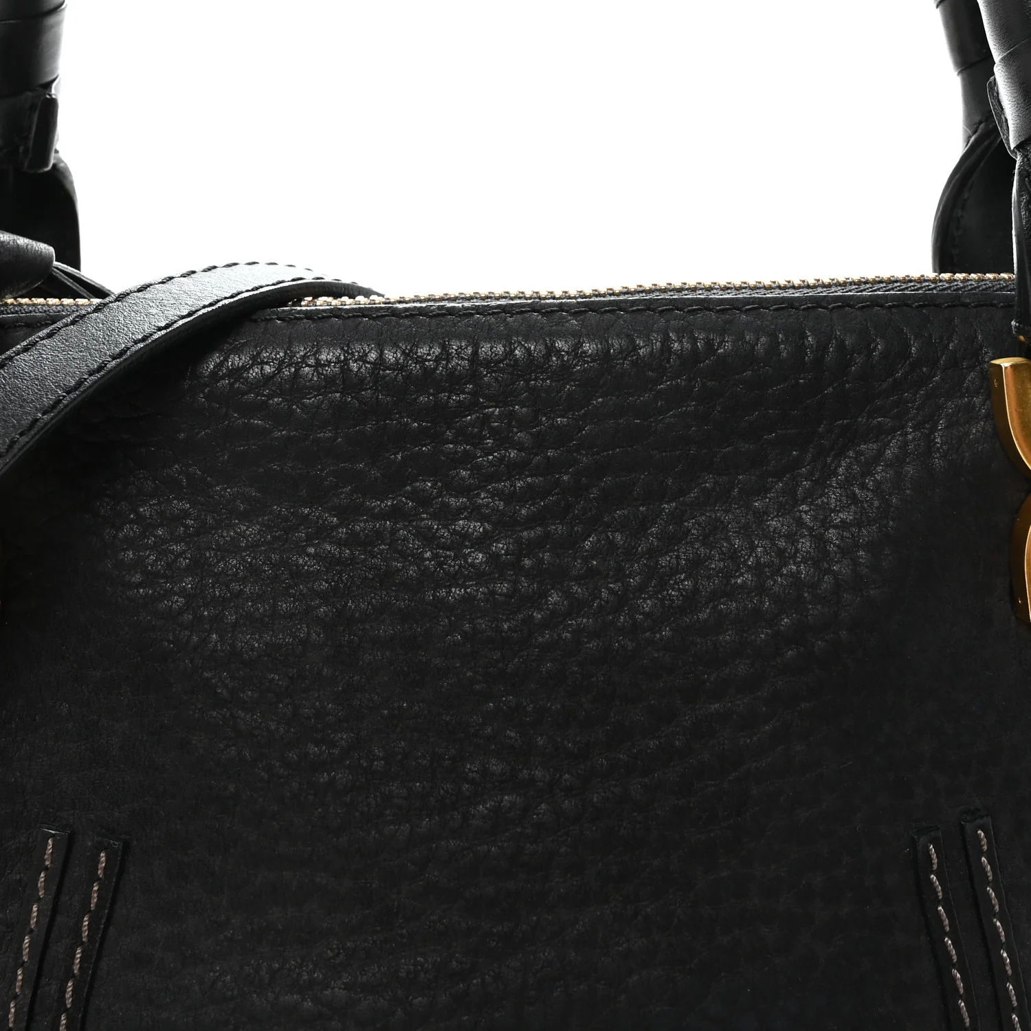 Nubuck Calfskin Medium Marcie Satchel Black - Top Club