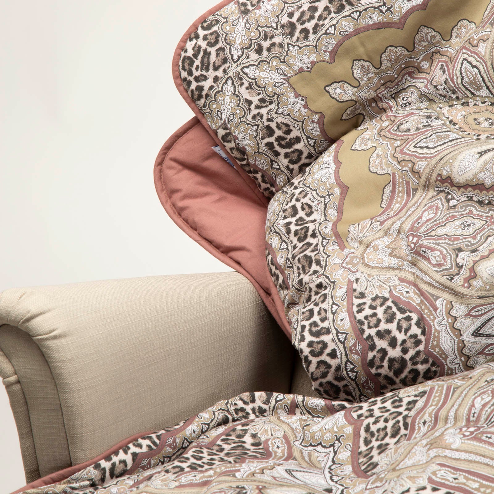 Plaid Scaldotto In Cotone Pettinato Leopard Cm. 130X170 Caffè Caleffi